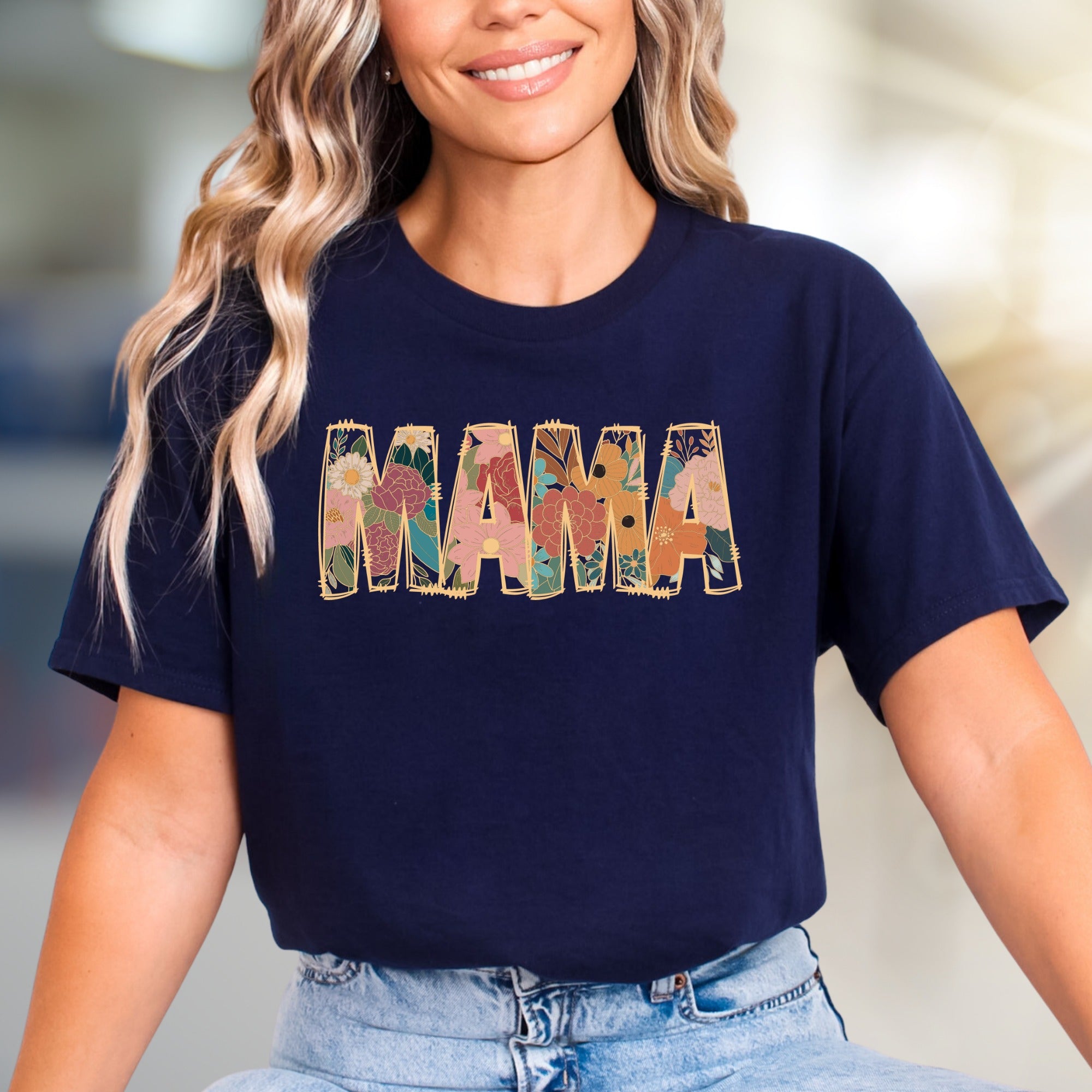 "MAMA" Floral Boho Graphic Tee, A Mother's Day Pick for Her