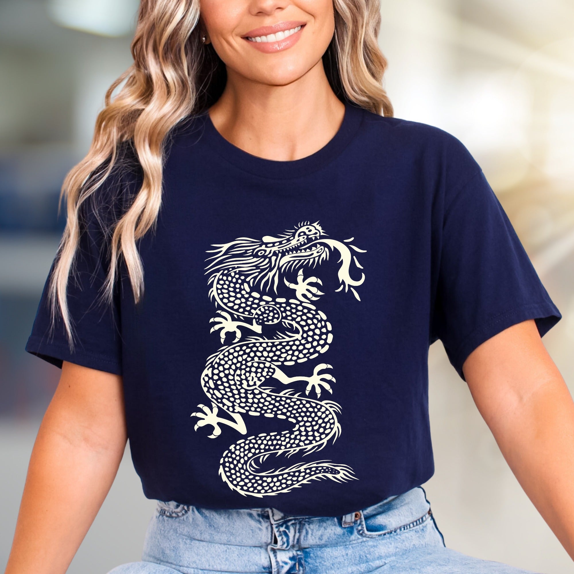 Ornate Dragon Chinese Symbol Graphic Tee, an Asian Cultural Graphic for Everyone