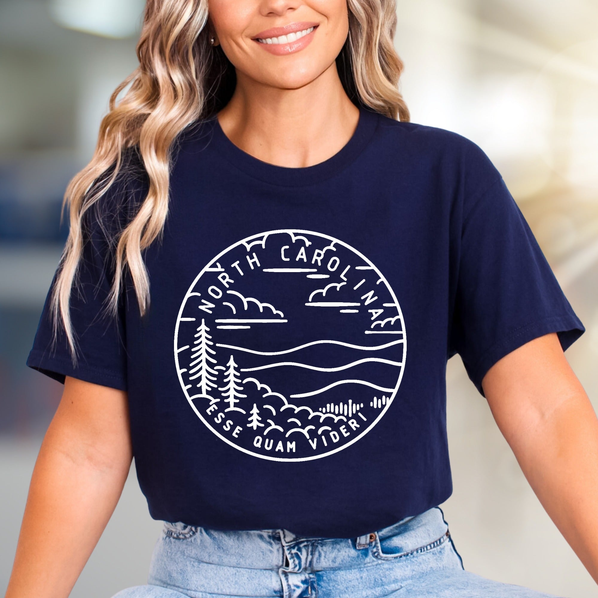 "North Carolina Esse Quam Videri" Minimalist Graphic Tee, a State Pride Pick for Locals & Visitors