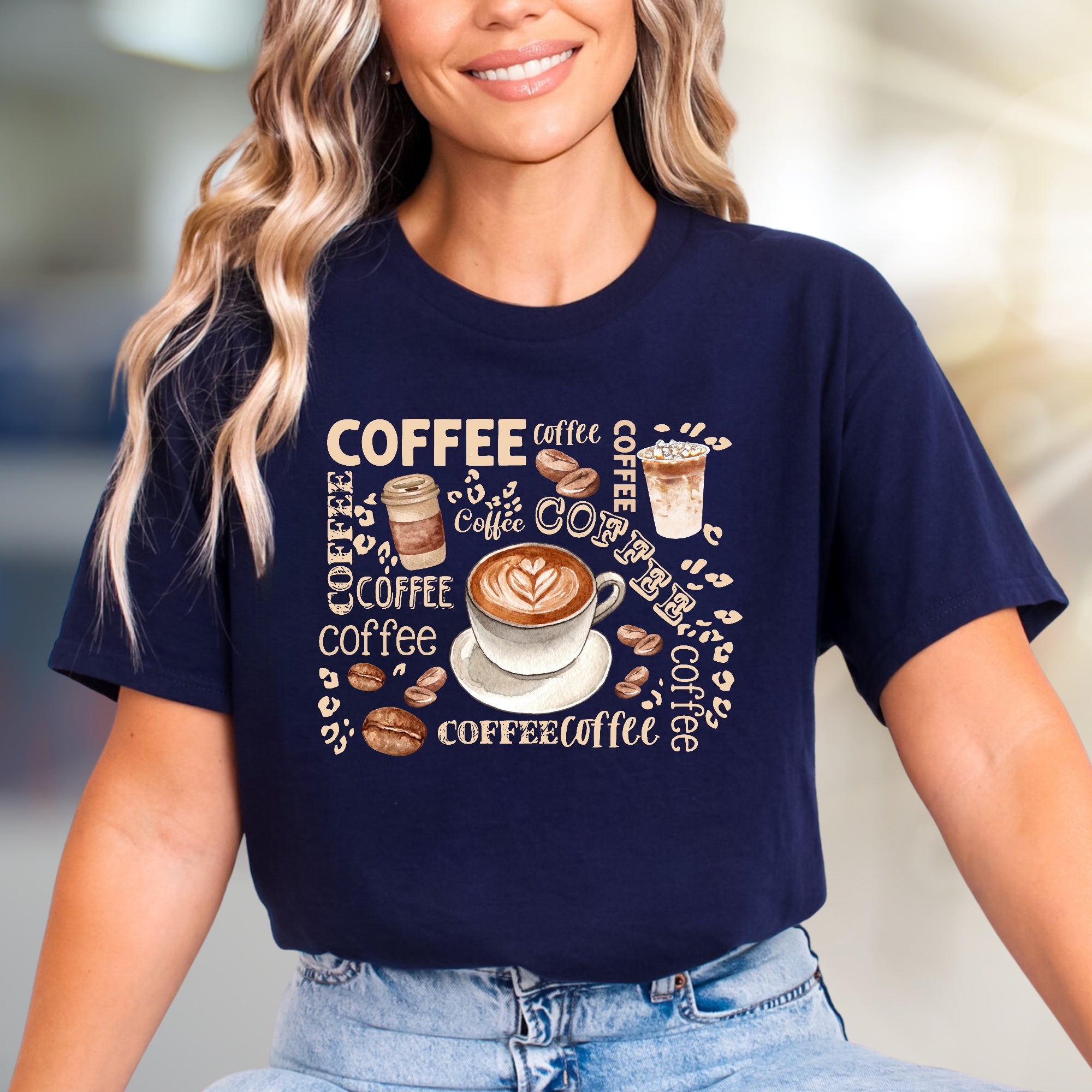 "COFFEE" Café Aesthetic Graphic Tee, a Barista-Core Pick for Coffee Lovers