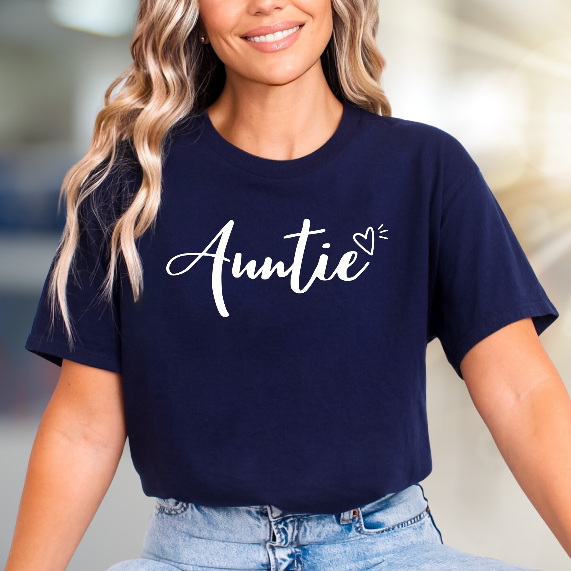"Auntie" Script Heart Graphic Tee, a Loving Pick for Cherished Relatives