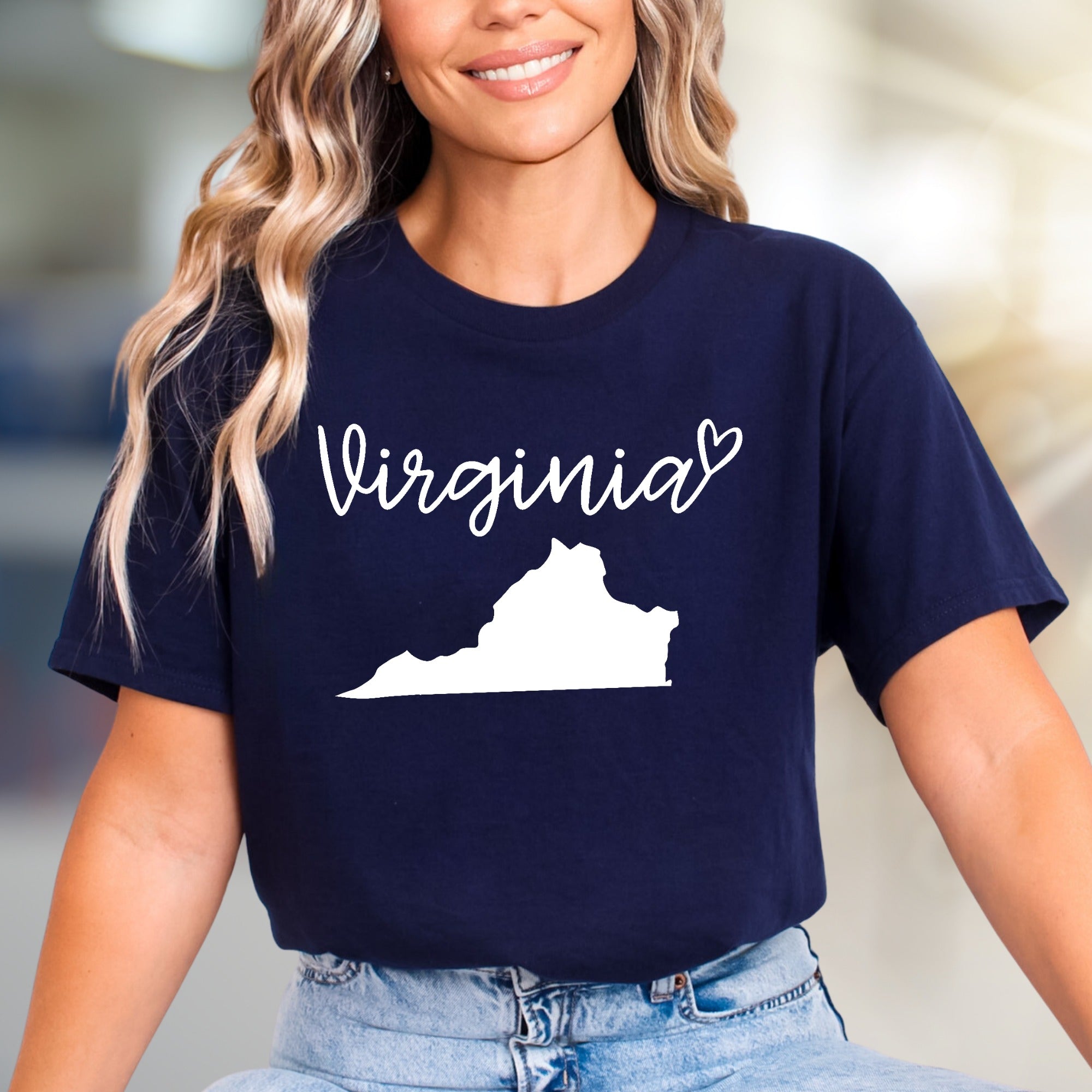 "Virginia" State Outline Graphic Tee, a Hometown Pride Pick for Enthusiasts