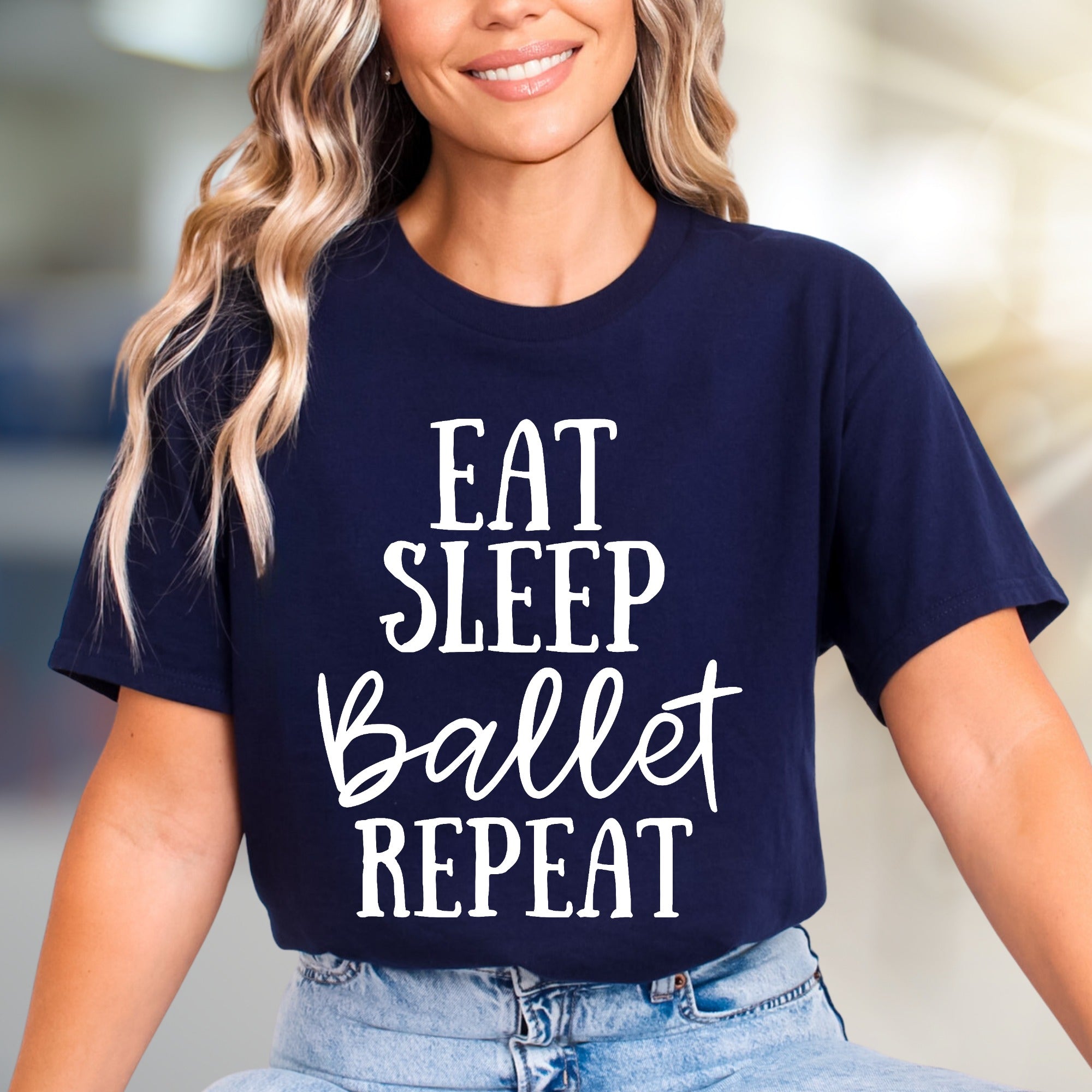 "Eat Sleep Ballet Repeat" Dance Lover Graphic Tee, a Lifestyle Pick for Ballerinas