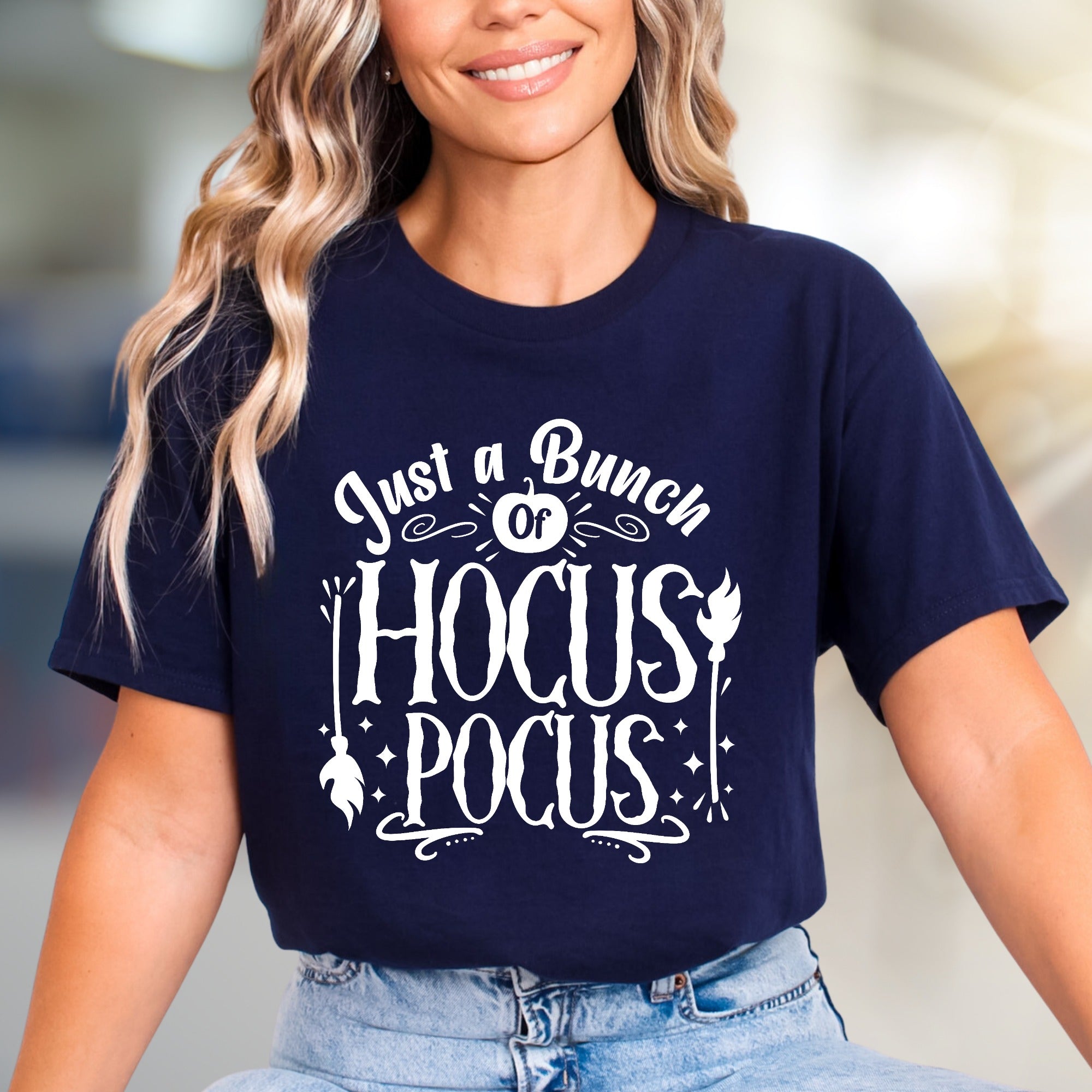"Just a Bunch of Hocus Pocus" Halloween Graphic Tee, a Spooky Pick for Festive Fans