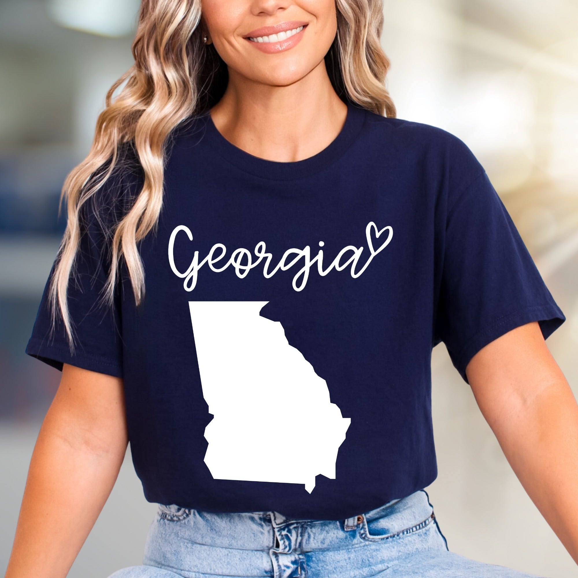 "Georgia" State Outline Graphic Tee, a Southern Pride Pick for Travelers