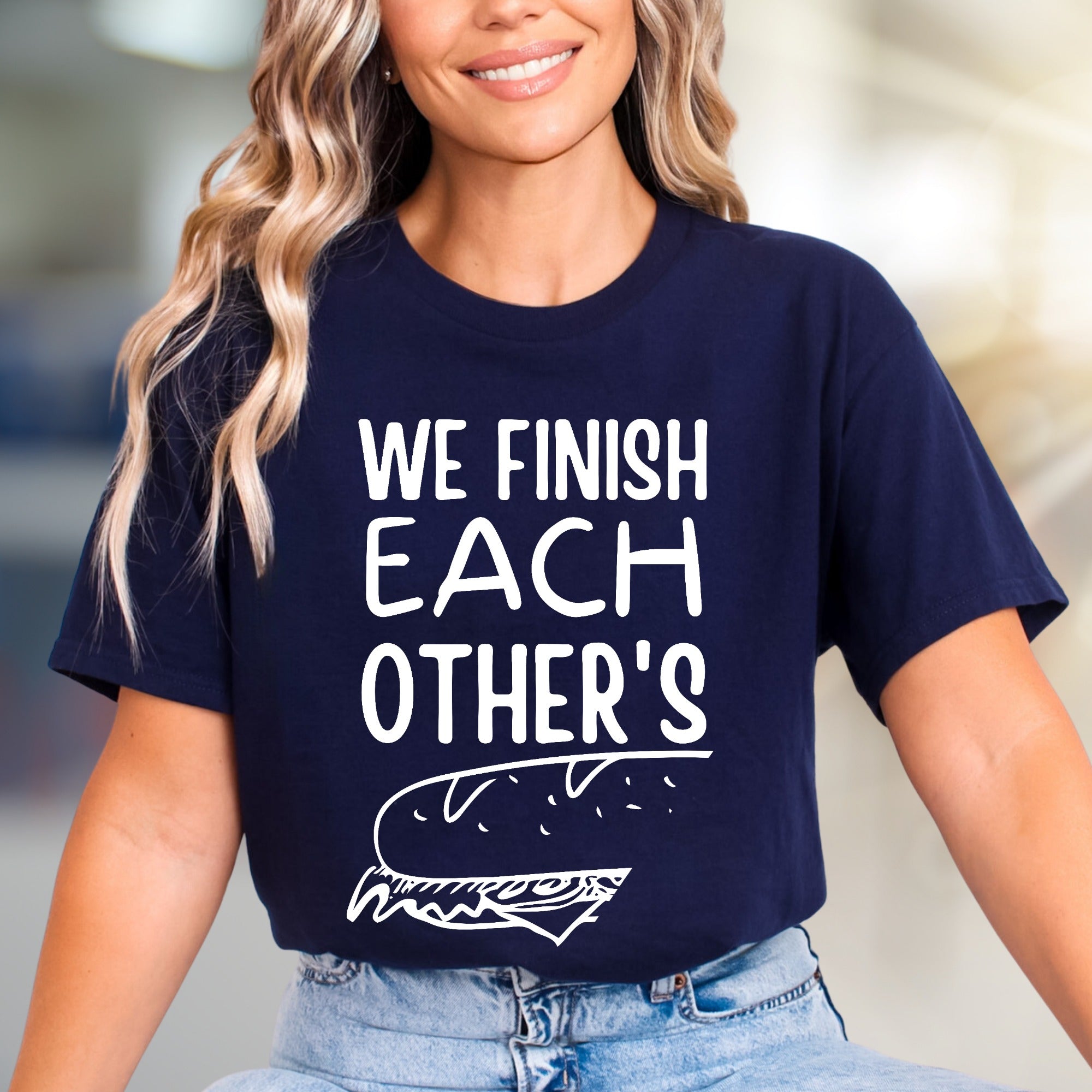 "WE FINISH EACH OTHER'S" Sandwich Graphic Tee, A Culinary Charm for Foodies