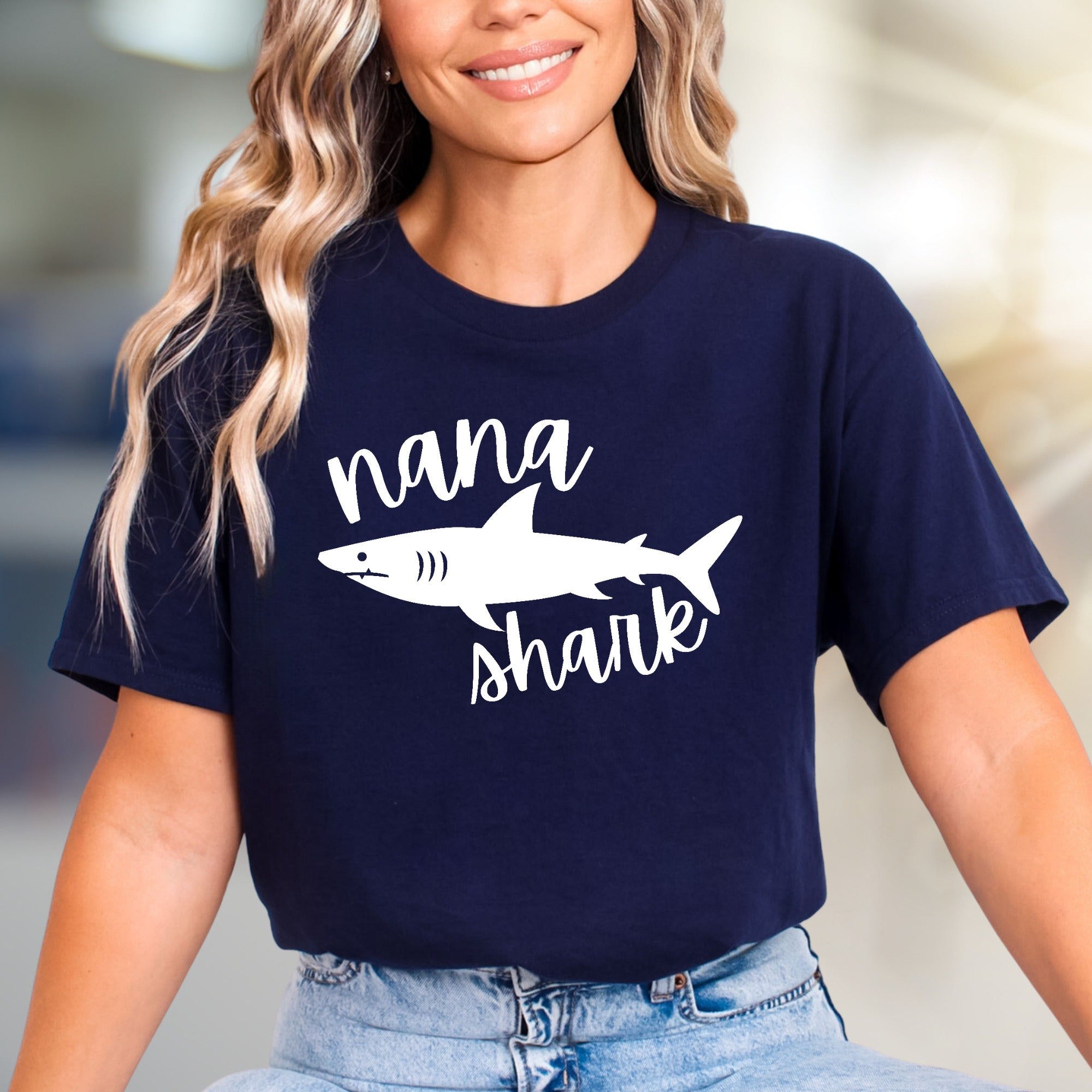 "Nana Shark" Family Fun Graphic Tee, a Heartfelt Pick for Grandmothers