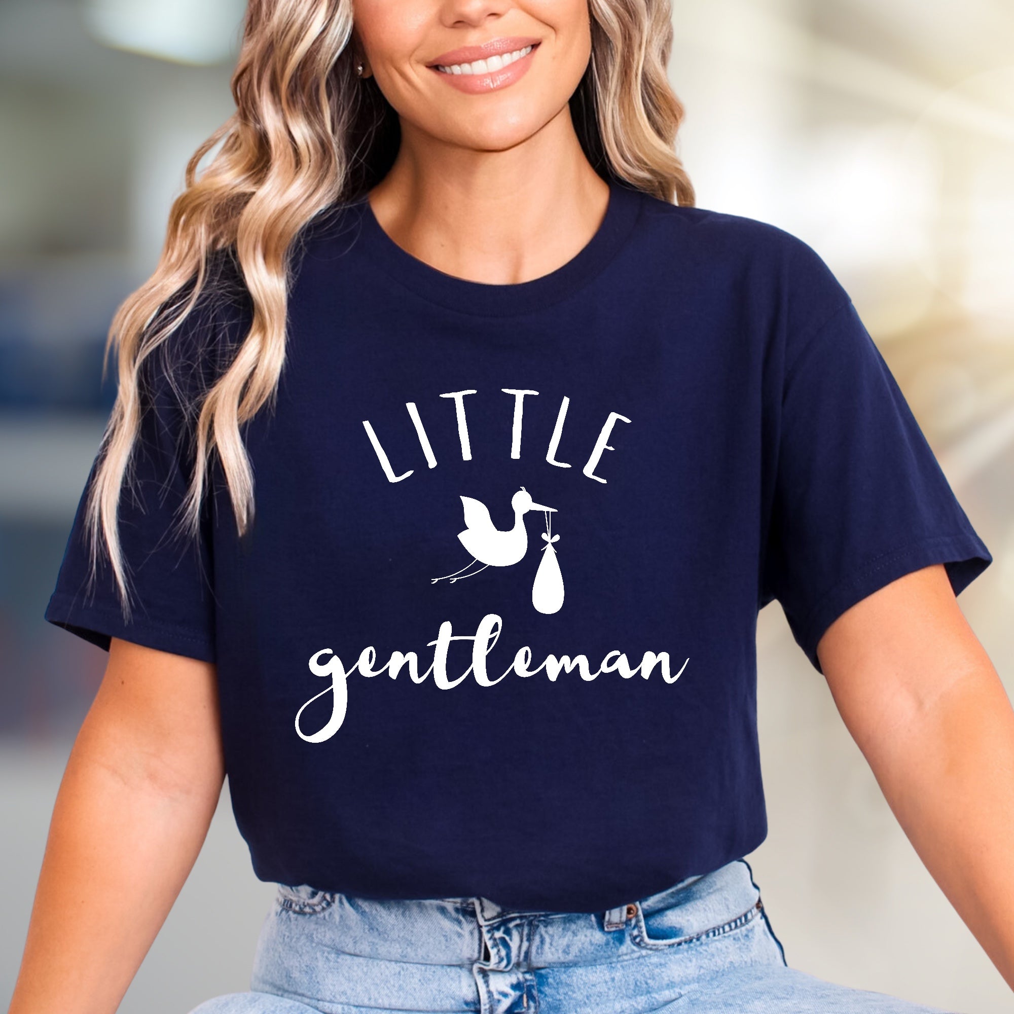 Little Gentleman Stork Graphic Tee, a Pregnancy Annoucement Pick for Expecting Parents