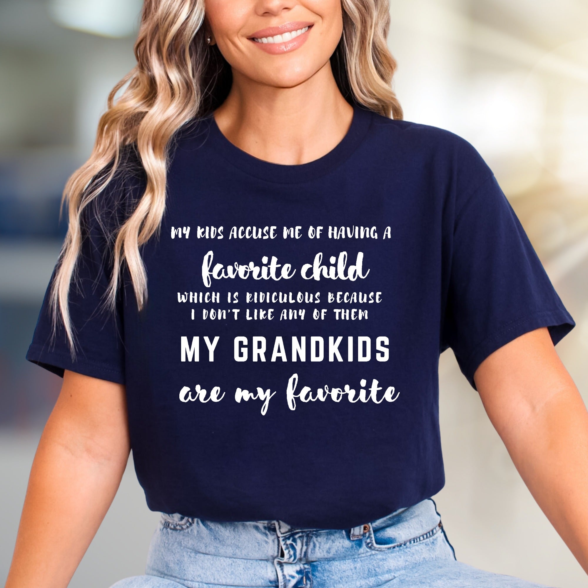 "My Grandkids Are My Favorite" Funny Family Graphic Tee, a Grandparent's Pride Pick for Family Fun