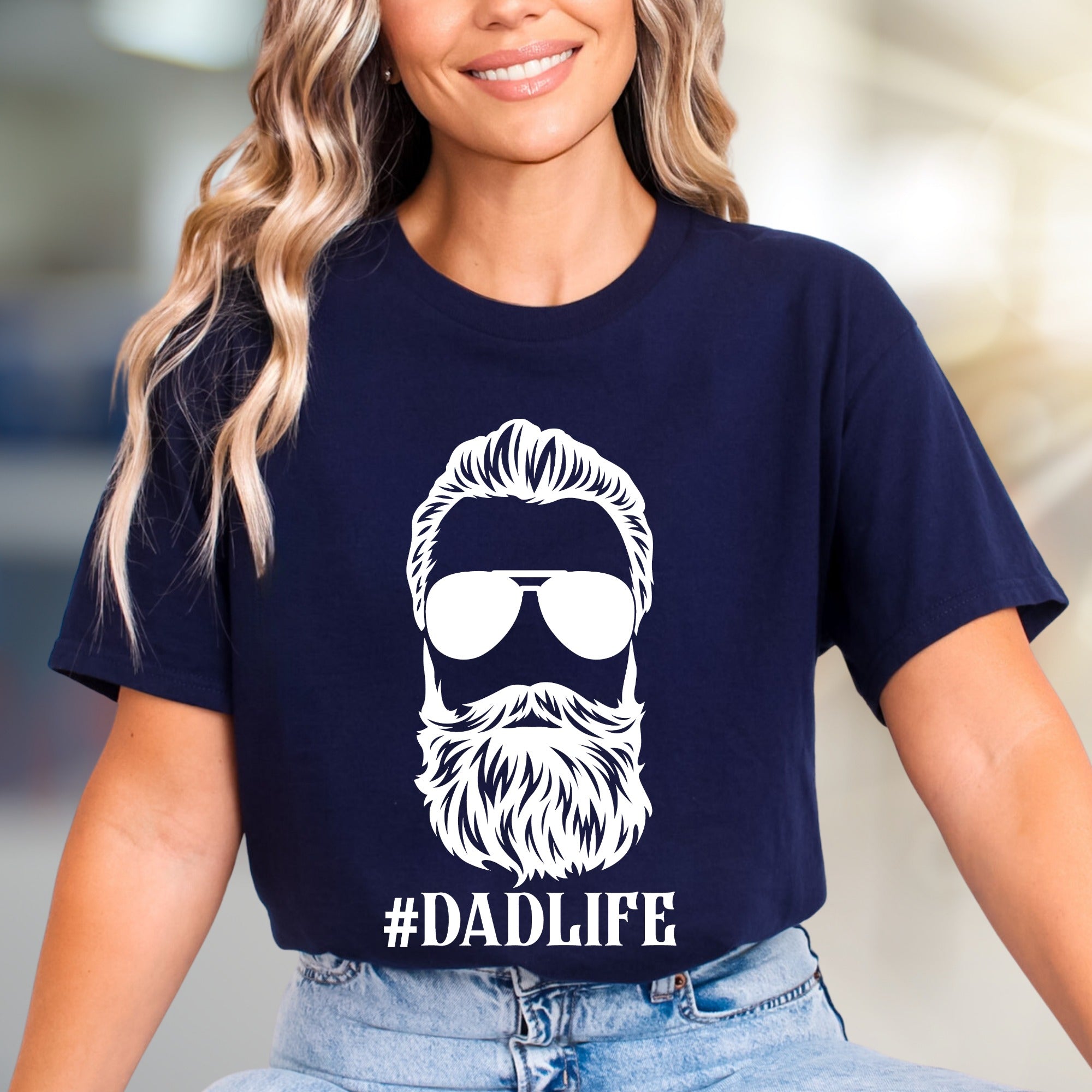 "#DADLIFE" Bearded Guy Graphic Tee, a Father's Day Pick for Cool Dads