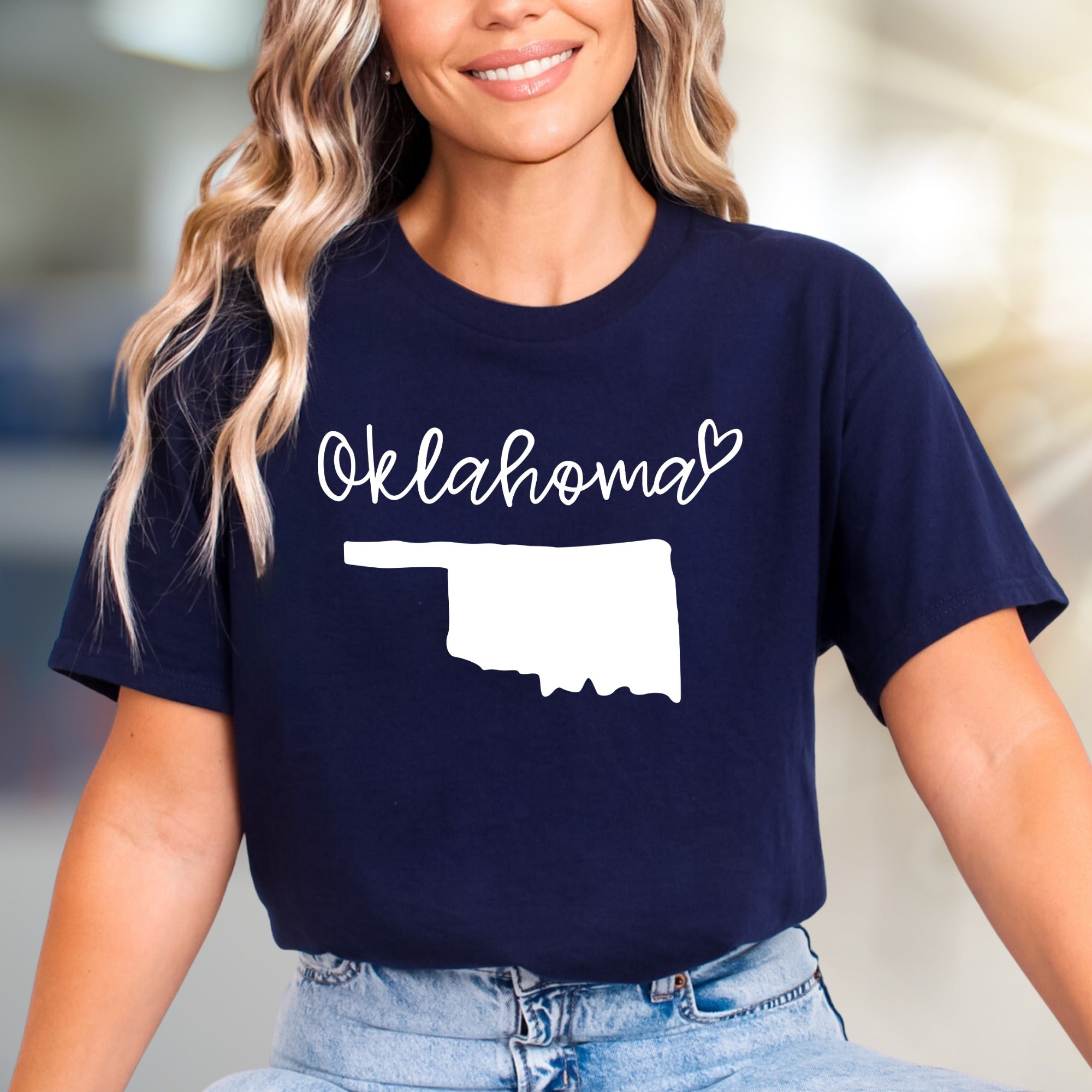 "Oklahoma" State Map Graphic Tee, a Hometown Pride Pick for State Lovers