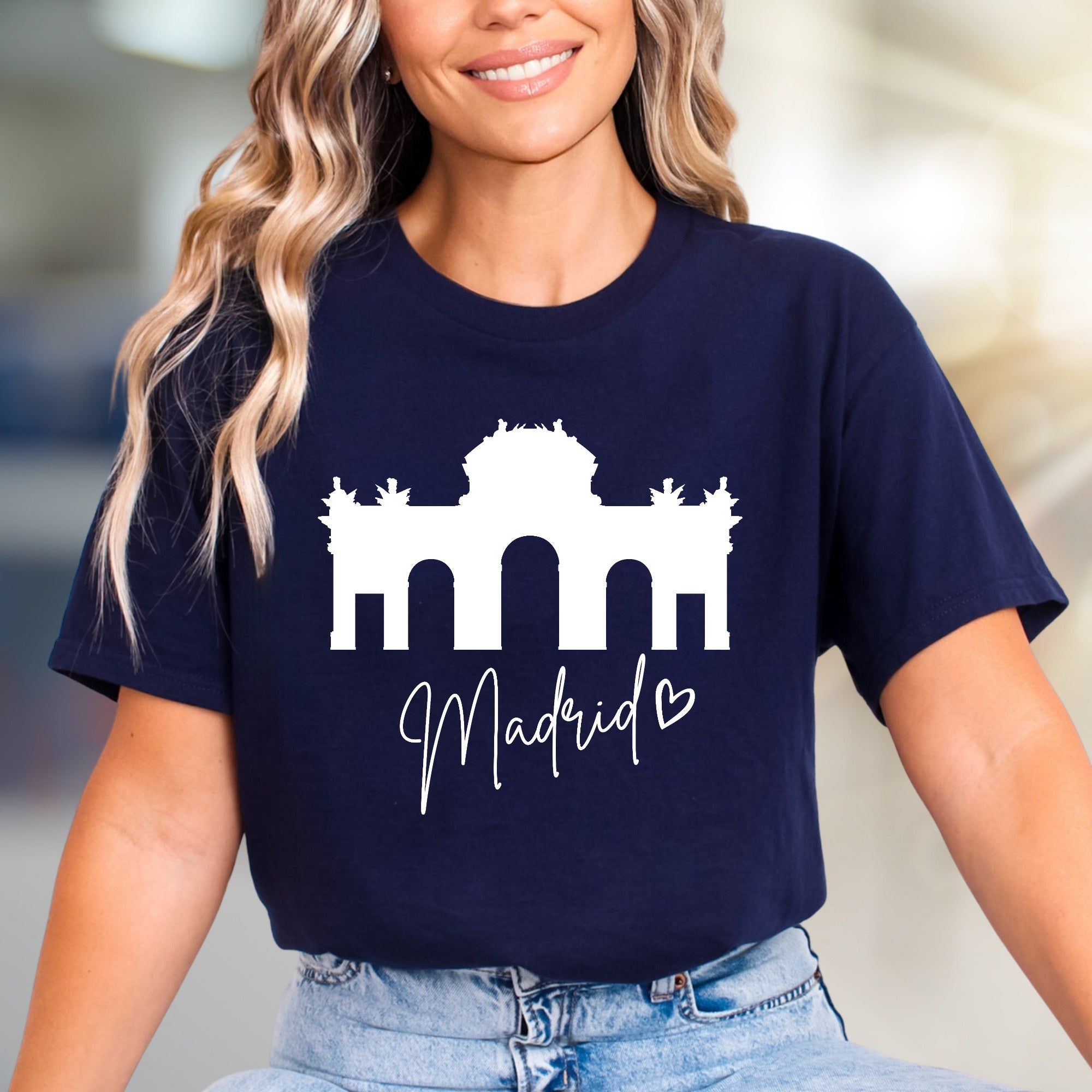 “Madrid ❤️” Cityscape Graphic Tee, A Travel Enthusiast's Souvenir