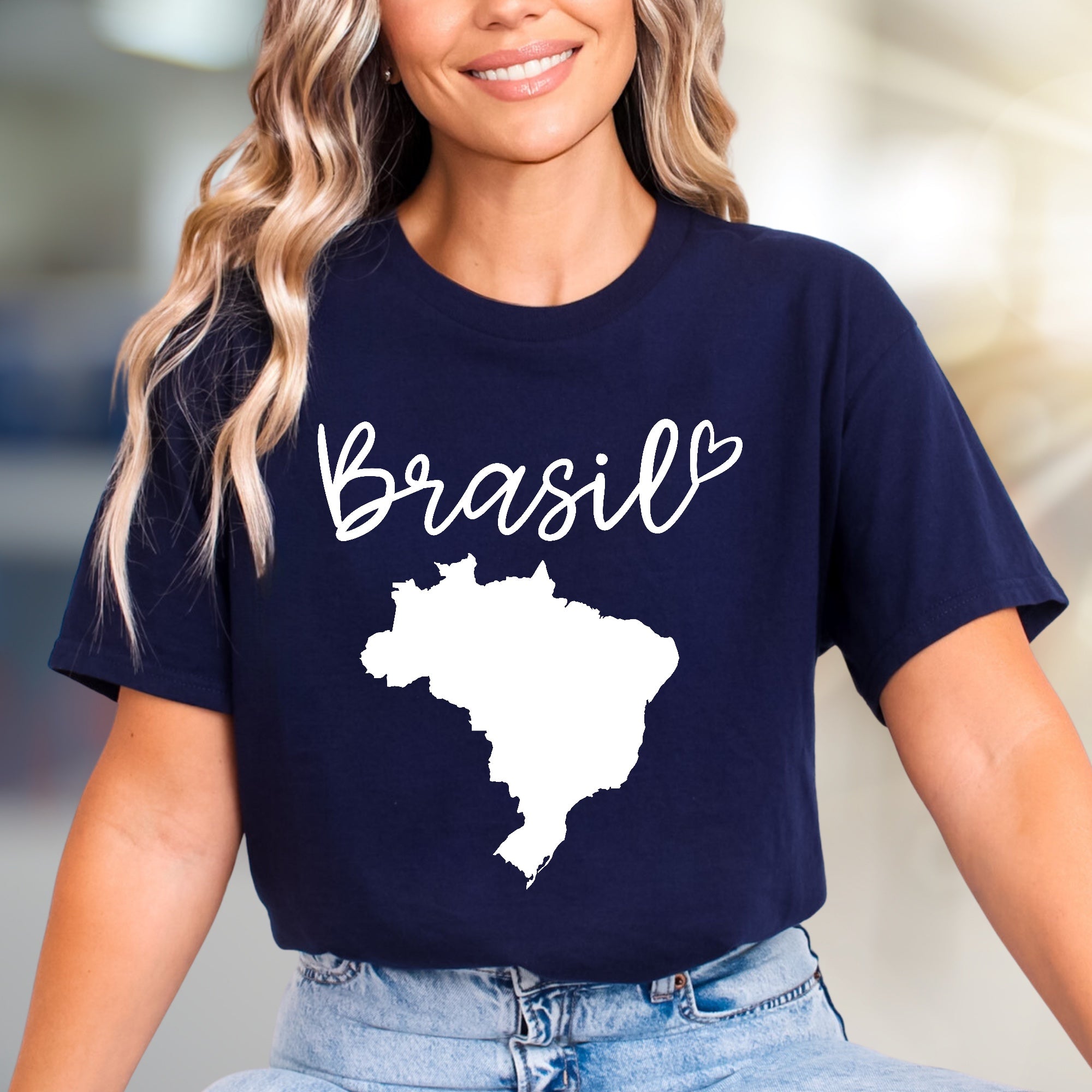 "Brasil" Map Graphic Tee, a Patriotic Pick for Travelers & Culture Lovers