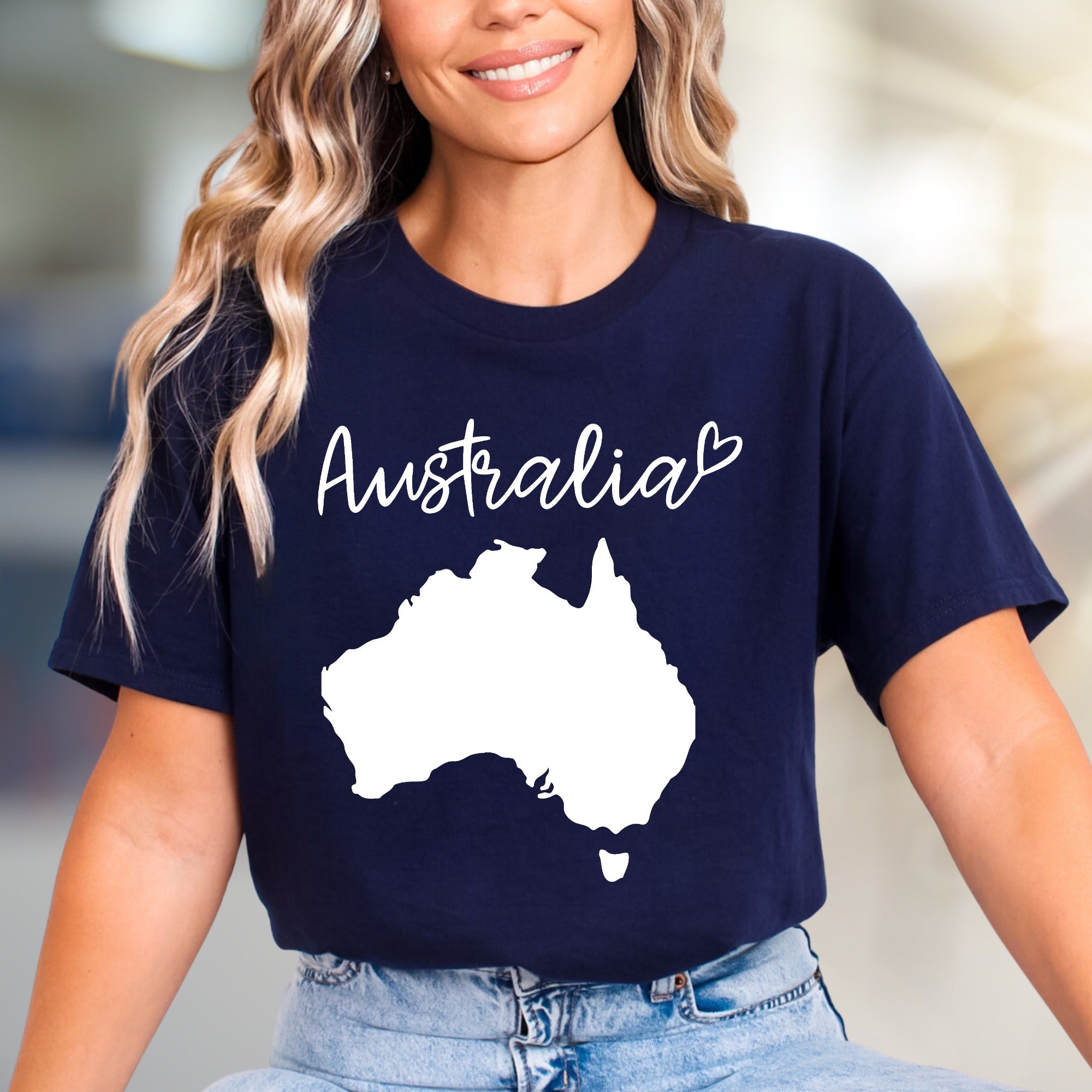 "Australia" Map Heart Graphic Tee, a Travel Lover's Pick for Everyday Style