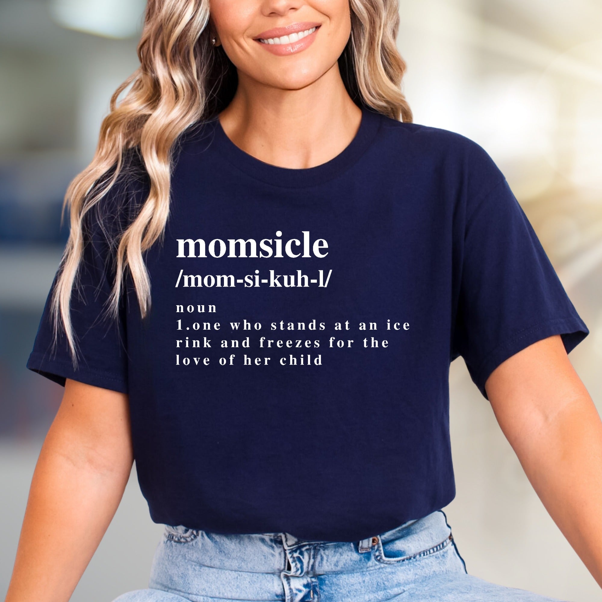 “Momsicle” Definition Graphic Tee, A Humorous Mom Life Pick for Ice Rink Parents