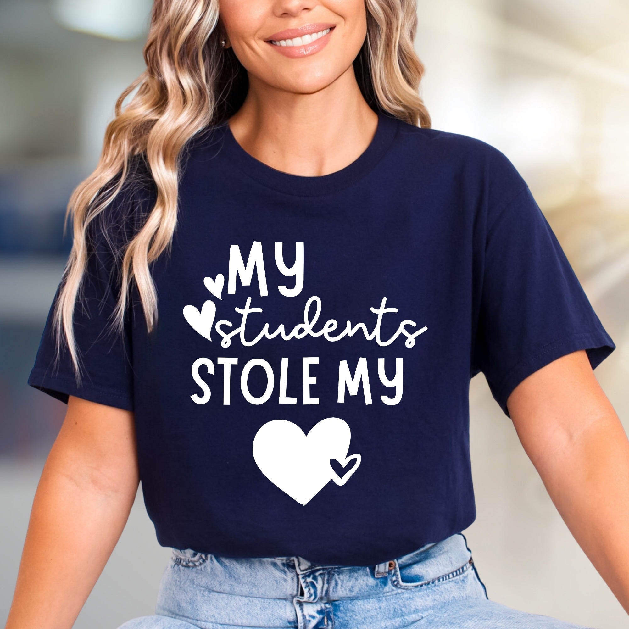 "MY Students Stole My Heart" Teacher Appreciation Graphic Tee, a Delightful School Day Pick for Educators