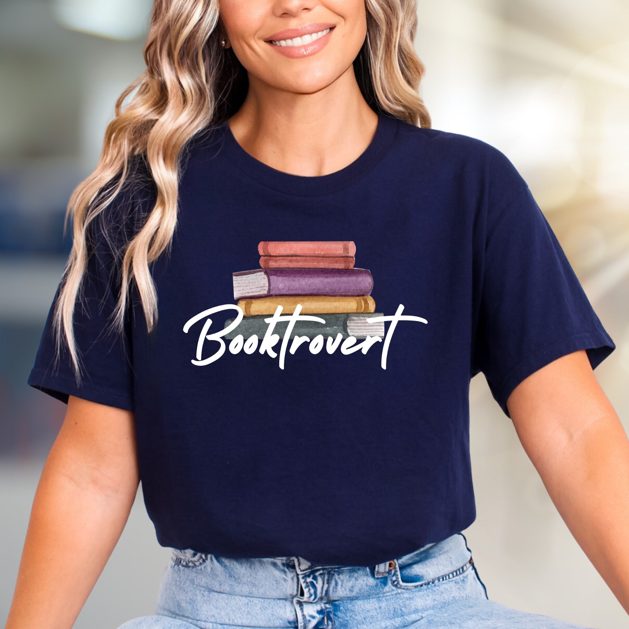 "Booktrovert" Book Lover Graphic Tee, a Cozy Niche Pick for Readers