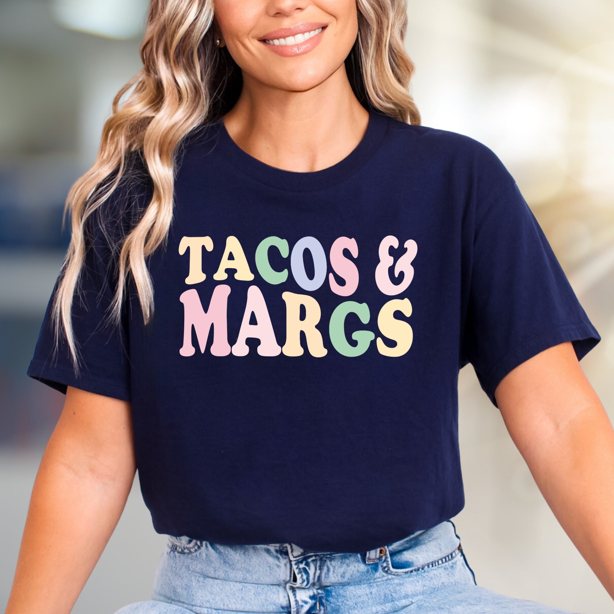 Tacos & Margs Retro Graphic Tee, a Fun Foodie Pick for Casual Outings