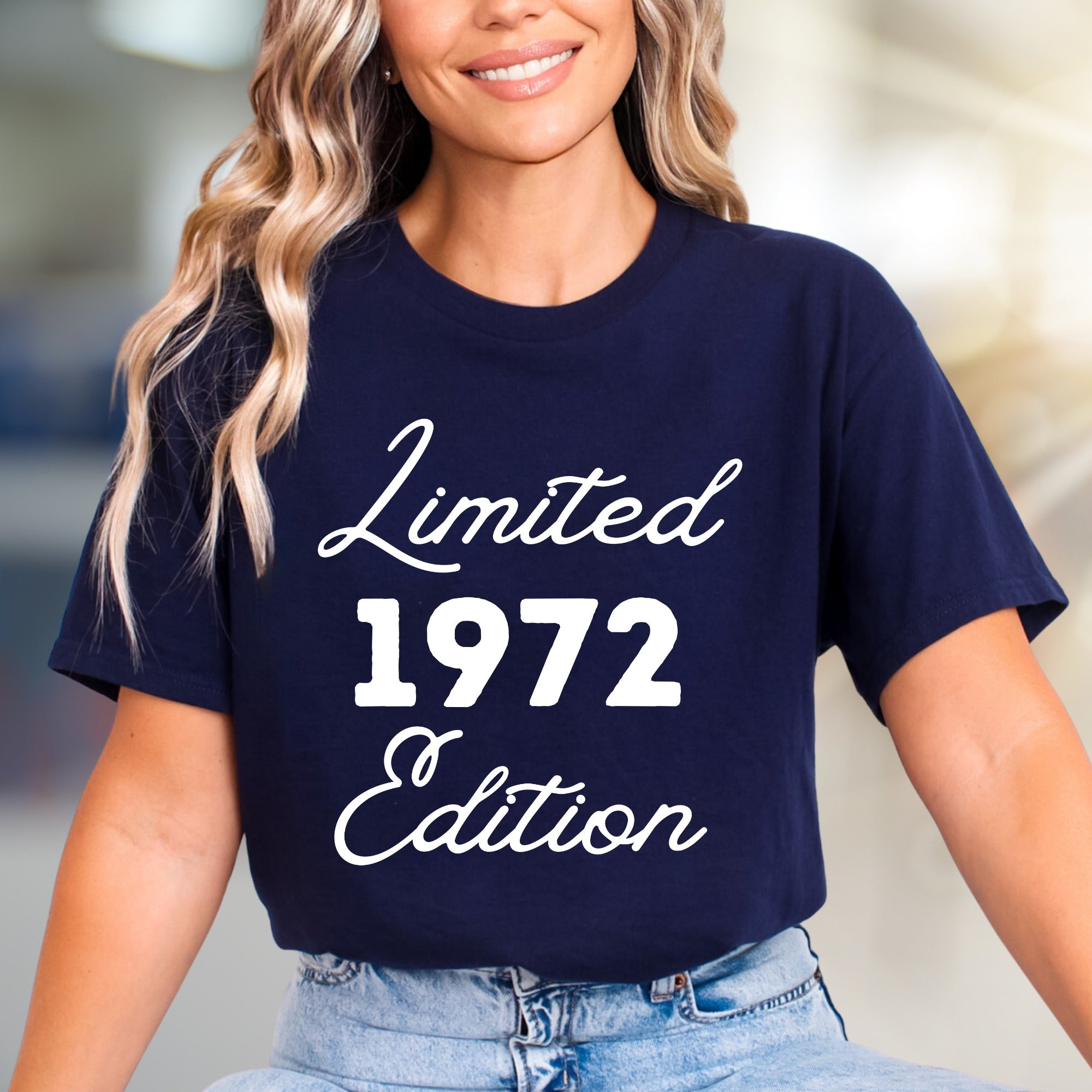 "Limited 1972 Edition" Retro Birthday Graphic Tee, a Nostalgic Pick for Milestone Celebrations