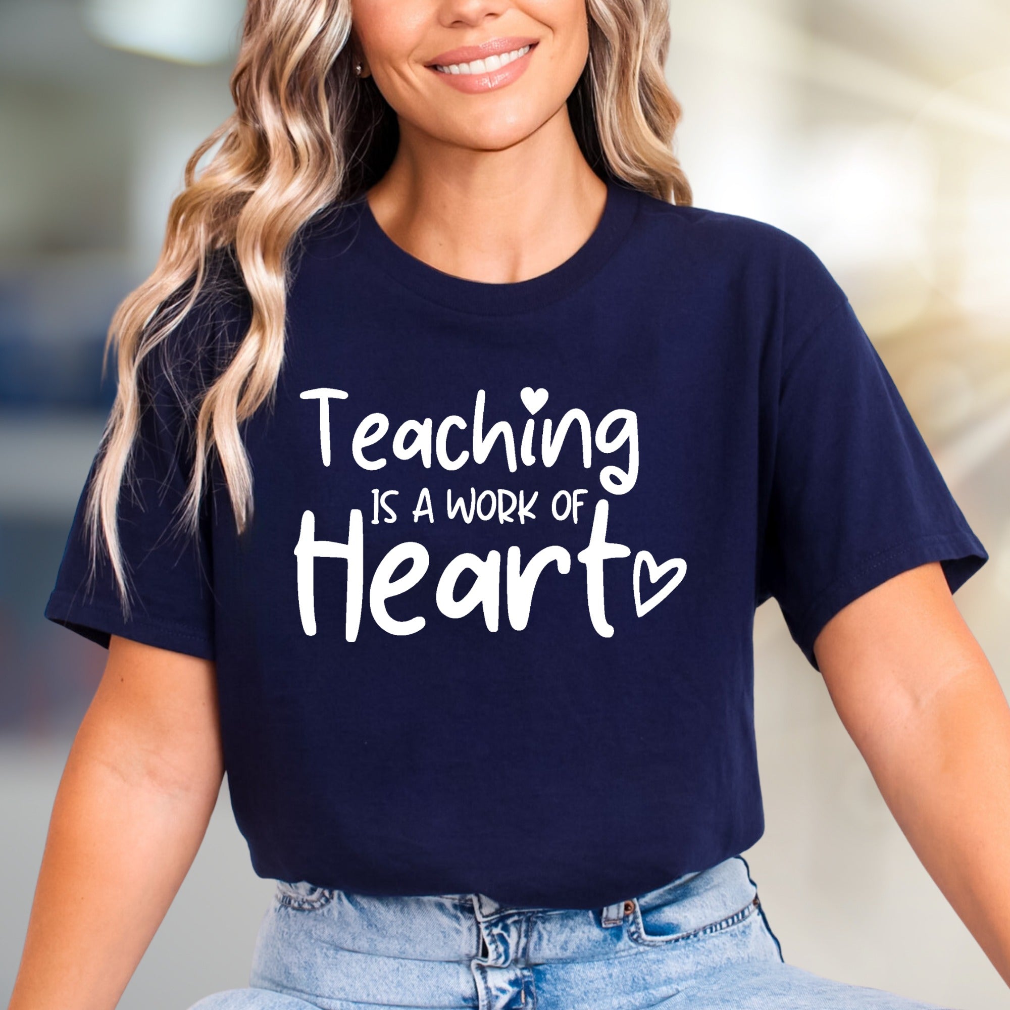 "Teaching is a Work of Heart" Teacher Appreciation Graphic Tee, a Grateful Pick for Educators