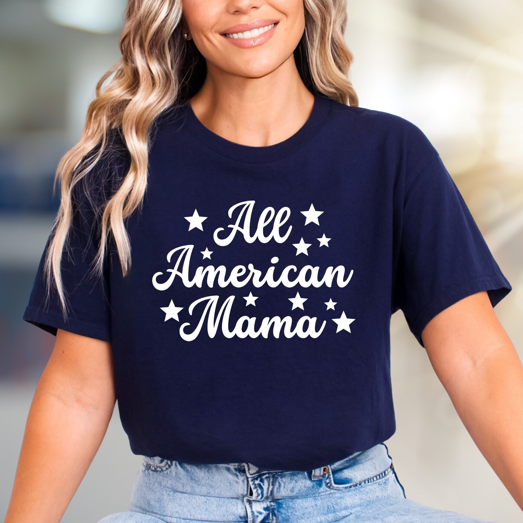 "All American Mama" Starry Graphic Tee, an Independence Day Pick for Moms