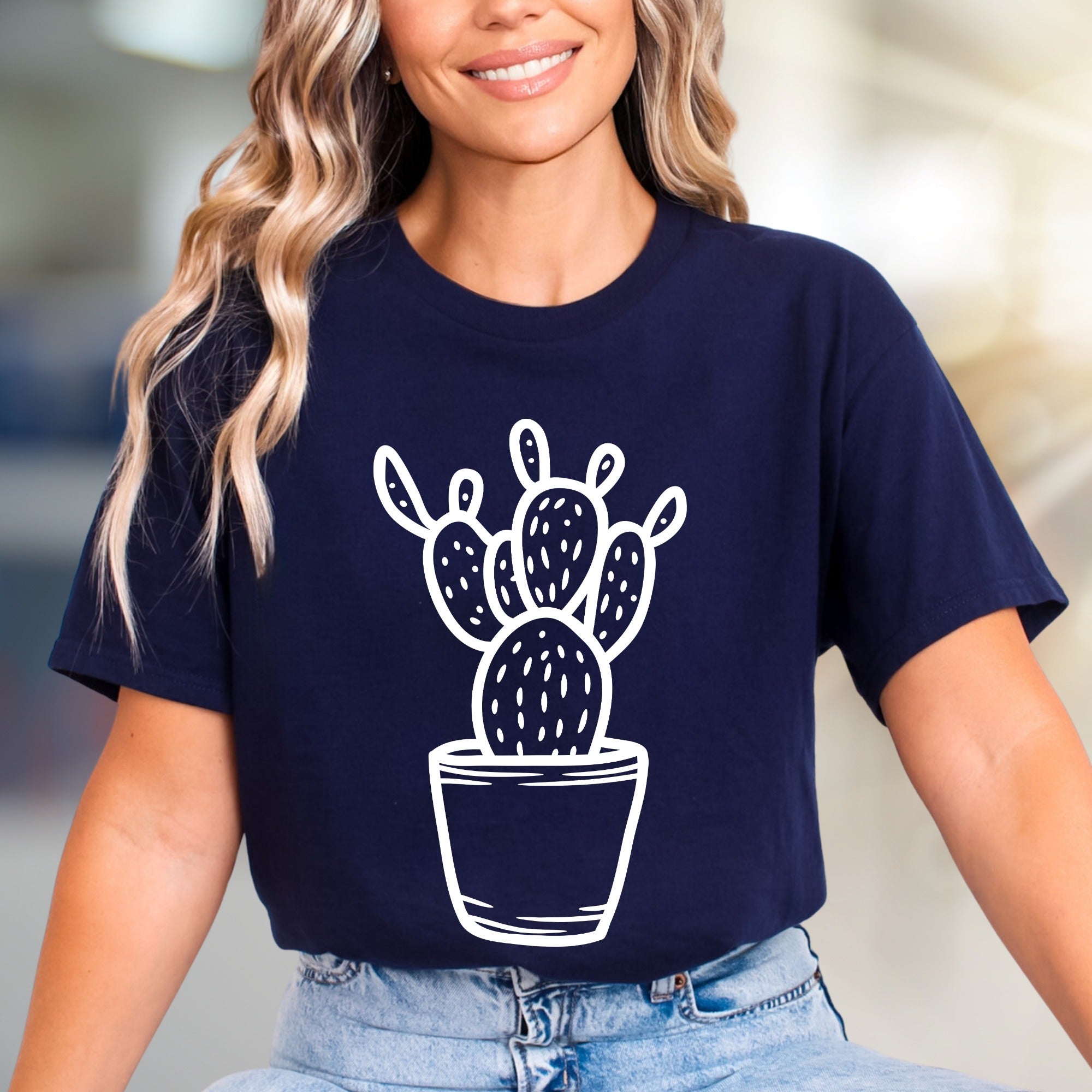 Potted Cactus Boho Graphic Tee, a Desert Chic Pick for Nature Lovers