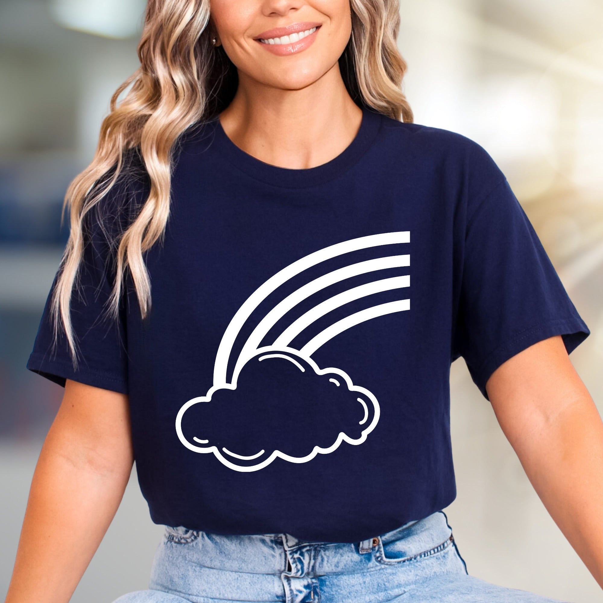 Cloud and Rainbow Graphic Tee, a Whimsical Pick for Dreamers