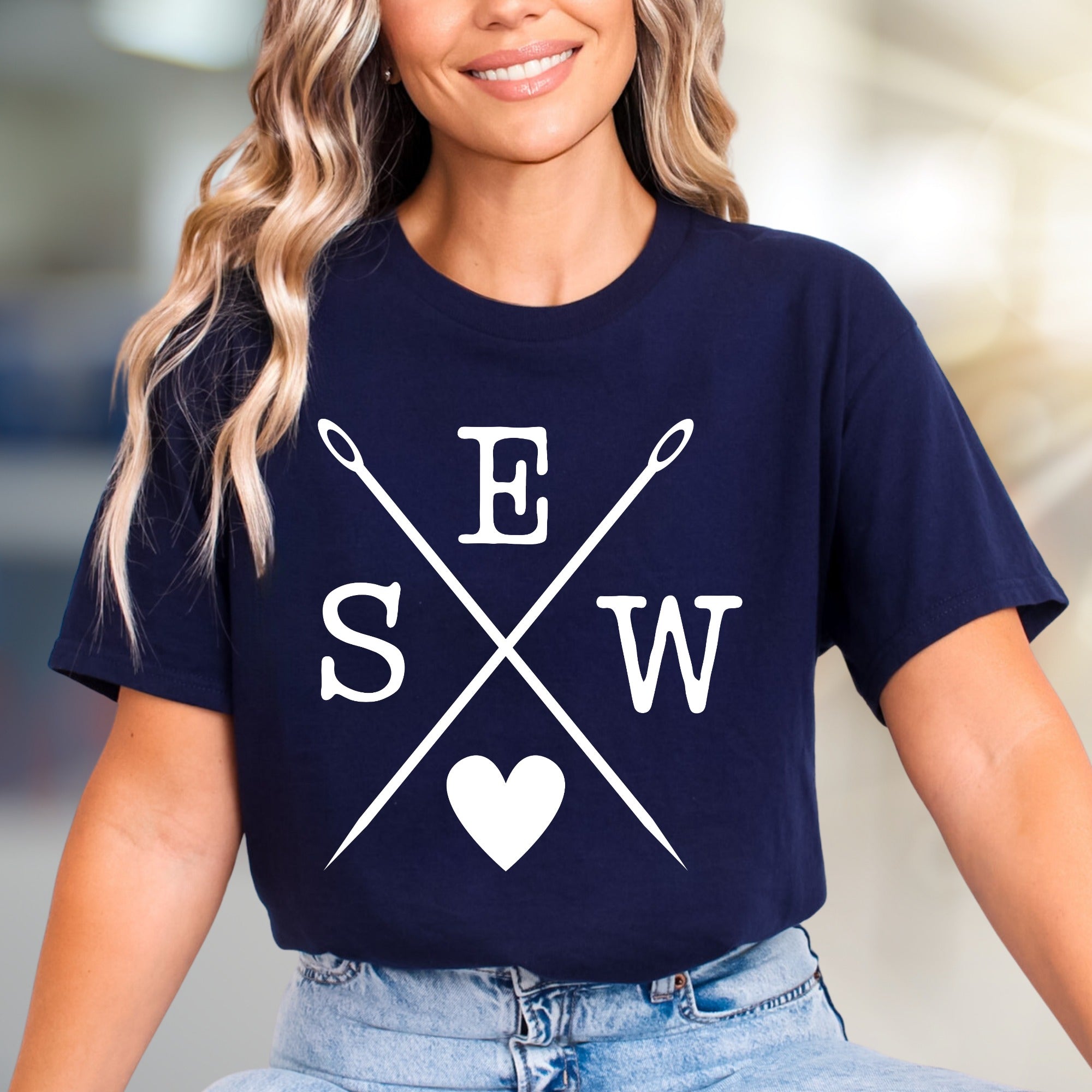 "SEW" Crafting Enthusiast Graphic Tee, A Creative Pick for Artisans