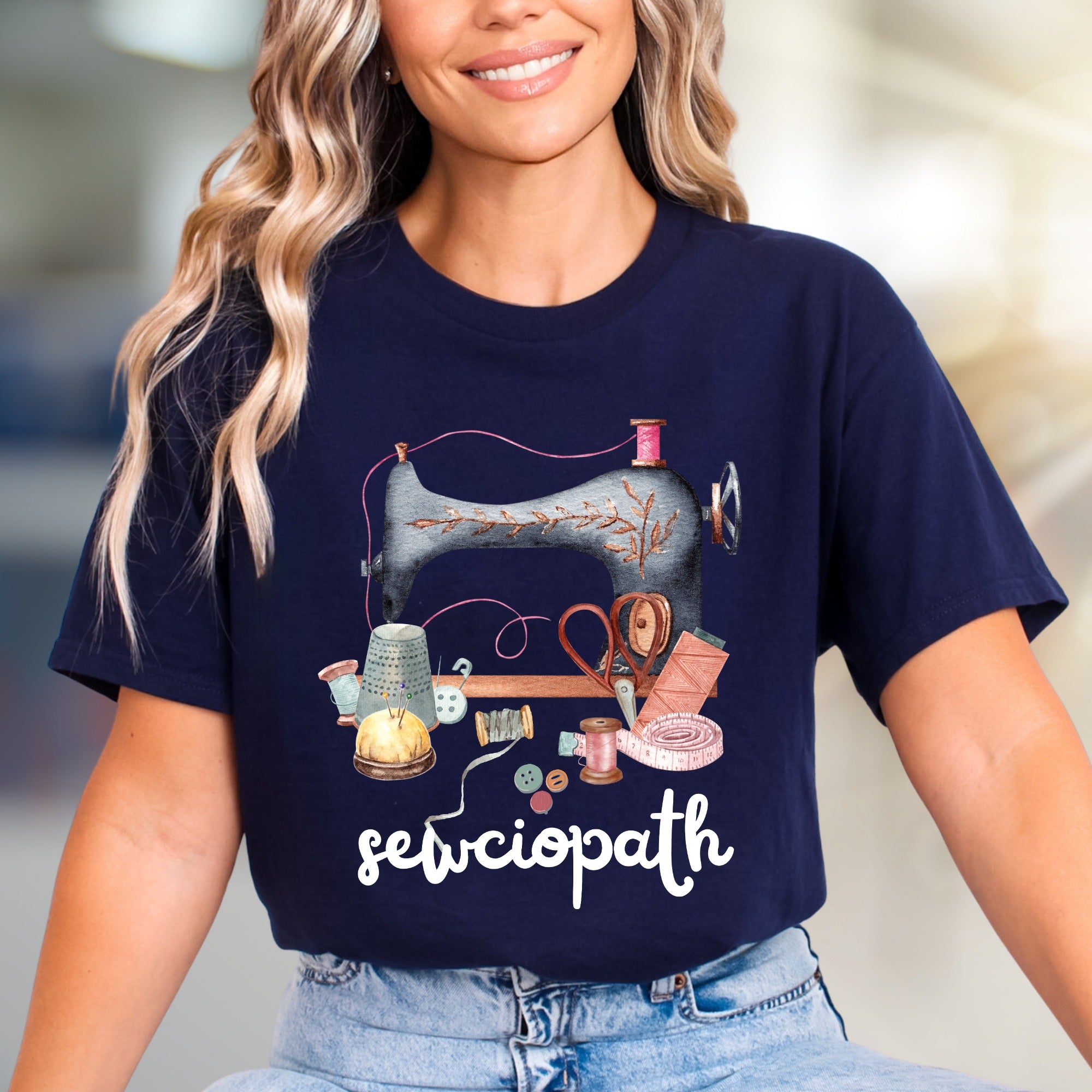 "Sewciopath" Craft Core Graphic Tee, a Quirky Pick for Sewing Enthusiasts