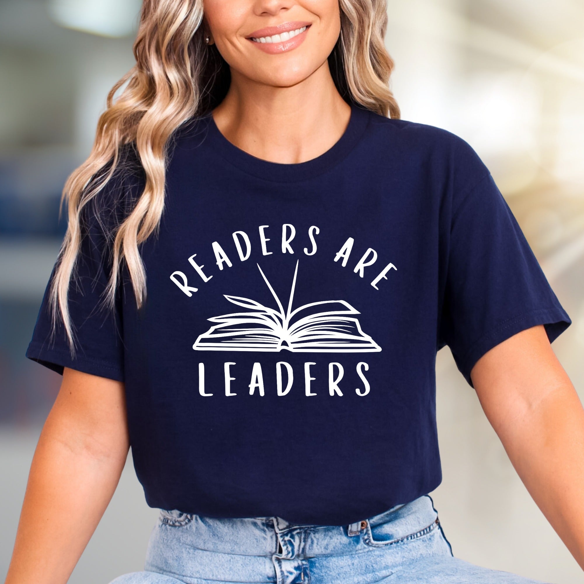 "Readers Are Leaders" Book Lover Graphic Tee, a Literary Pick for Intellectuals