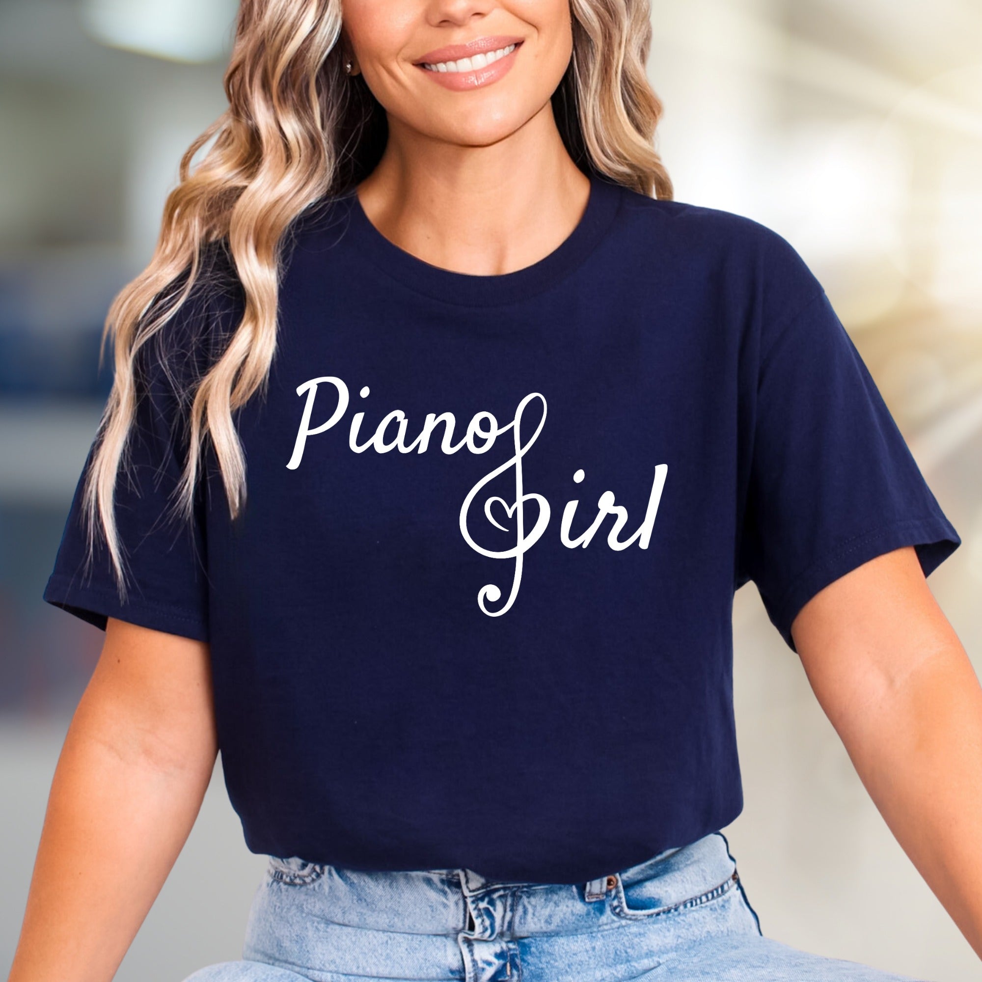 “Piano Girl” Music Lover Graphic Tee, a Melodious Pick for Musicians