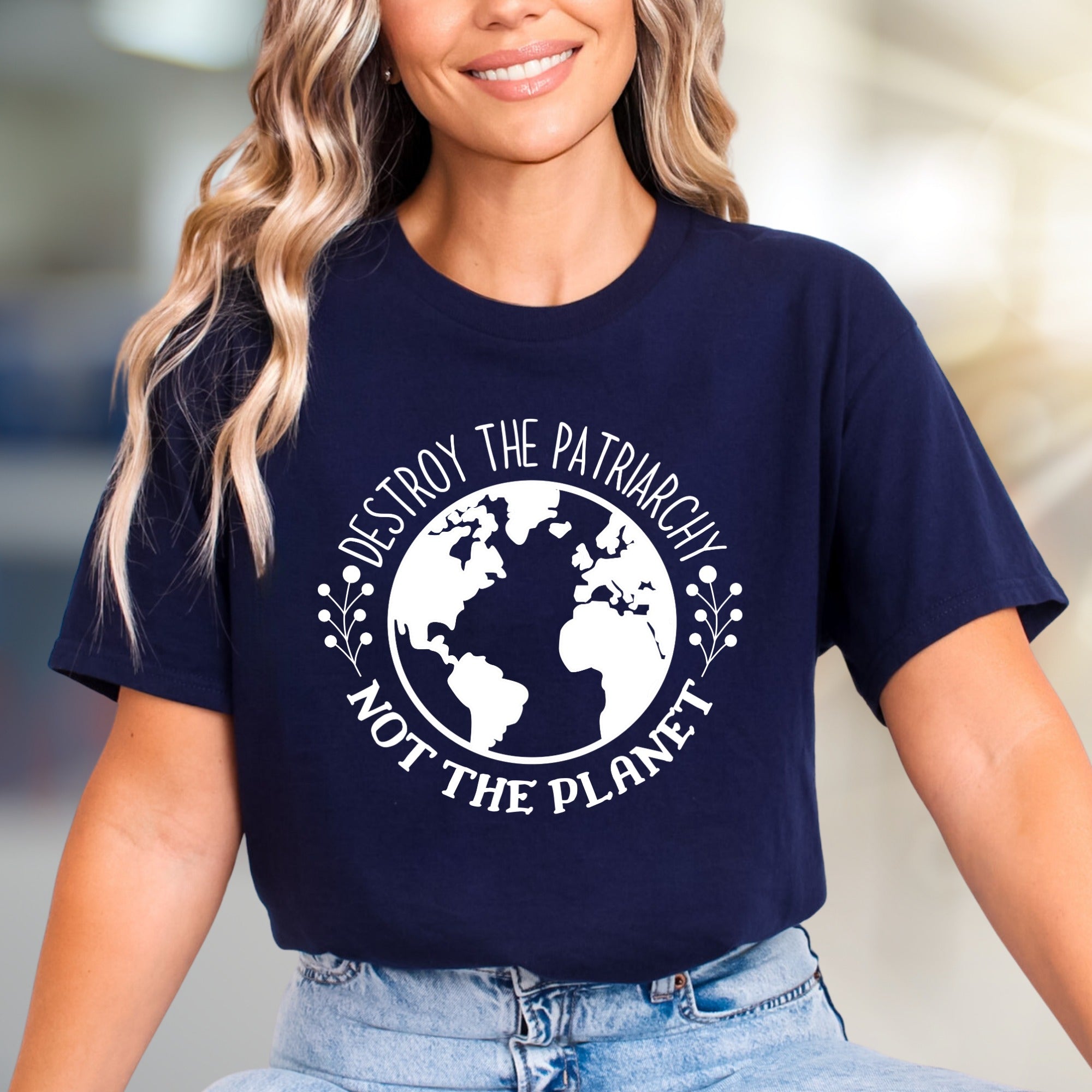 "Destroy the Patriarchy Not the Planet" Feminist Graphic Tee, an Earthy Statement Pick for Advocates