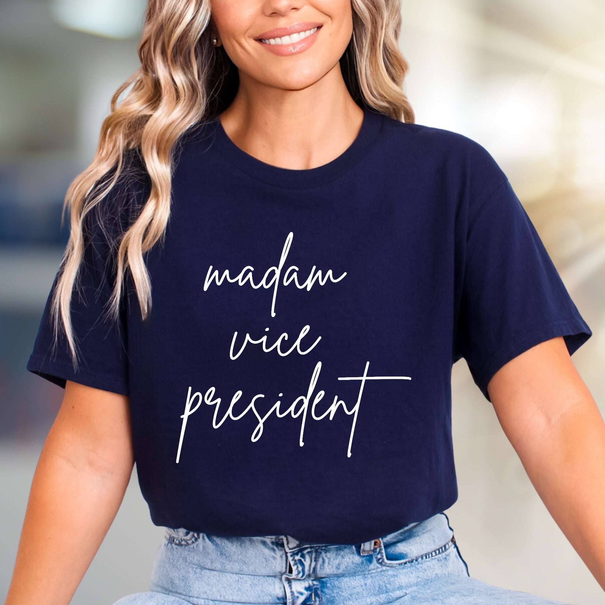 “Madam Vice President” Empowering Tee, a Political Statement Graphic for Advocates