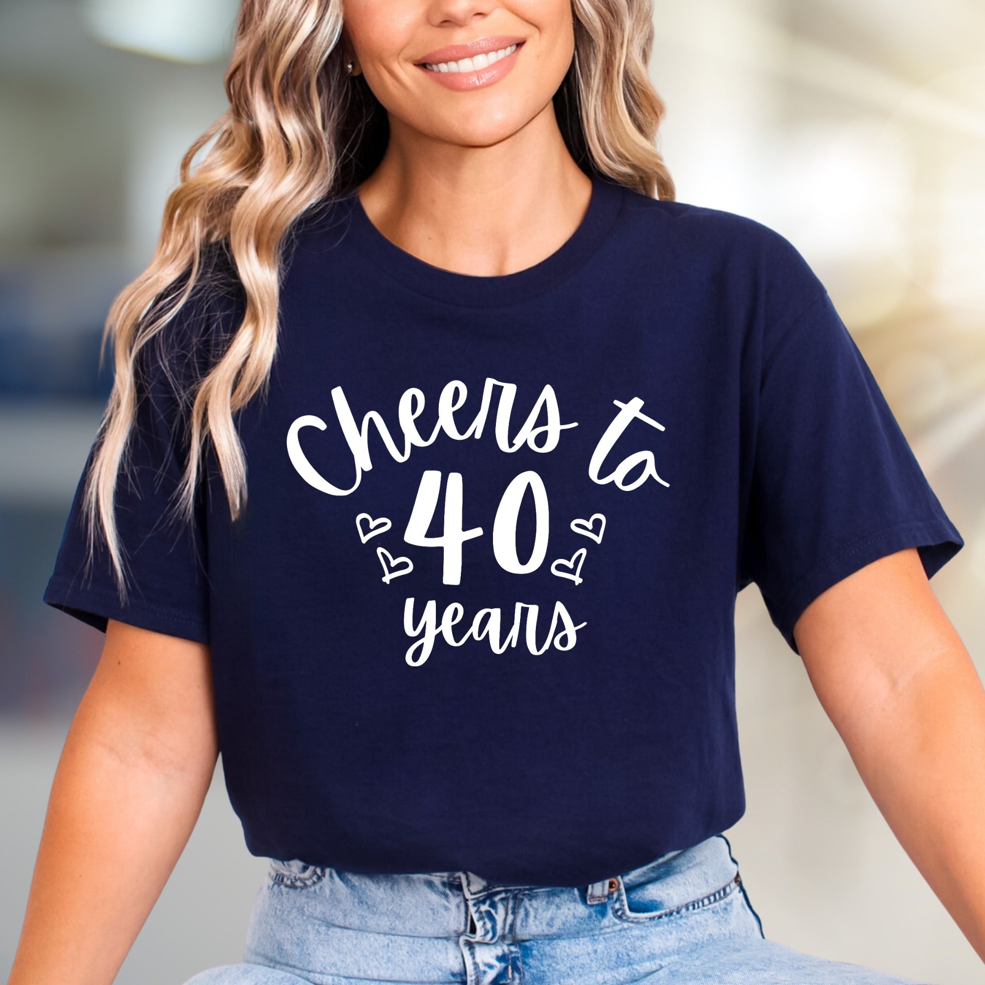 "Cheers to 40 years" Birthday Bash Graphic Tee, a Celebration Pick for Loved Ones