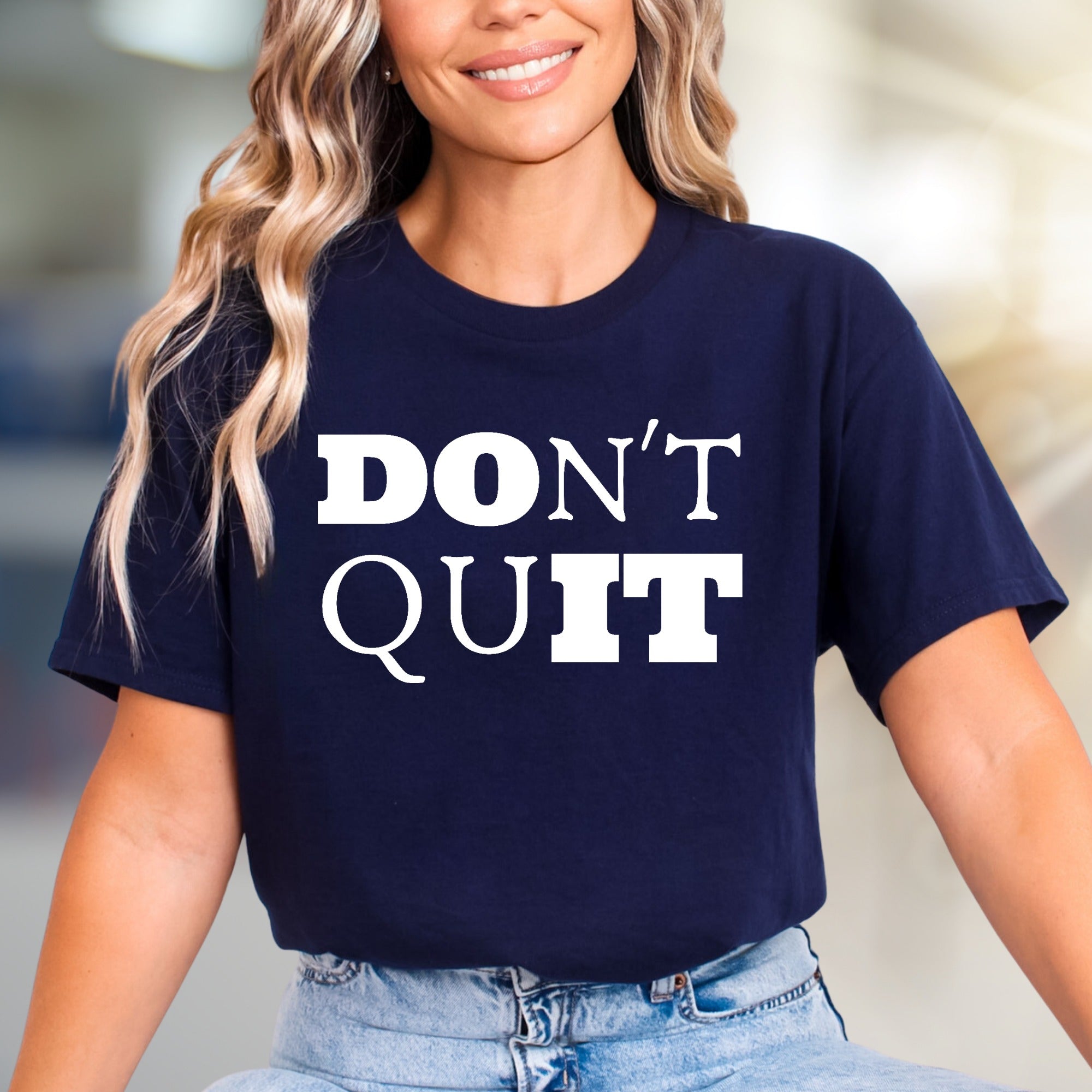 "DON'T QUIT" Motivational Graphic Tee, an Empowering Pick for Achievers