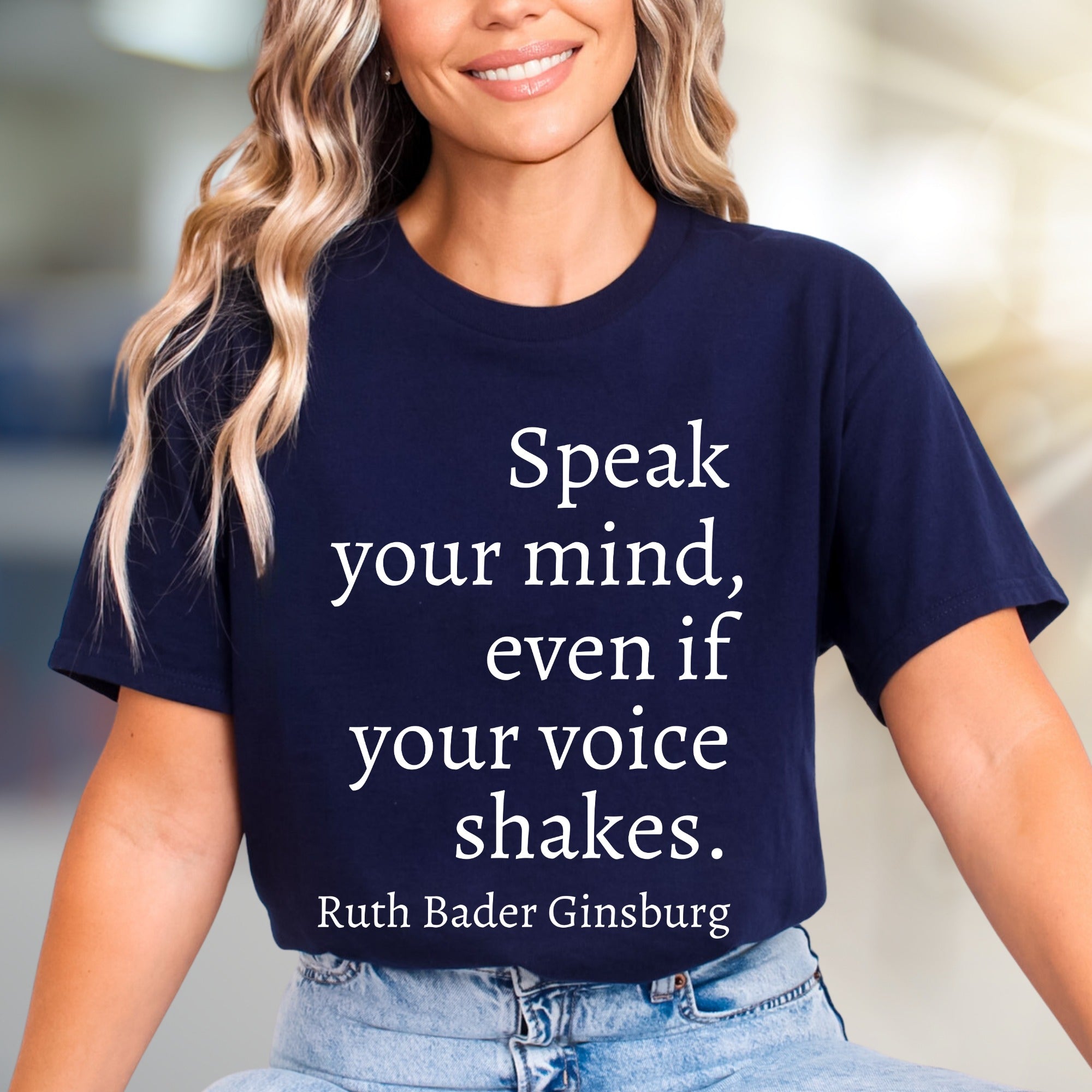 "Speak Your Mind" RBG Graphic Tee, an Empowering Pick for Activists