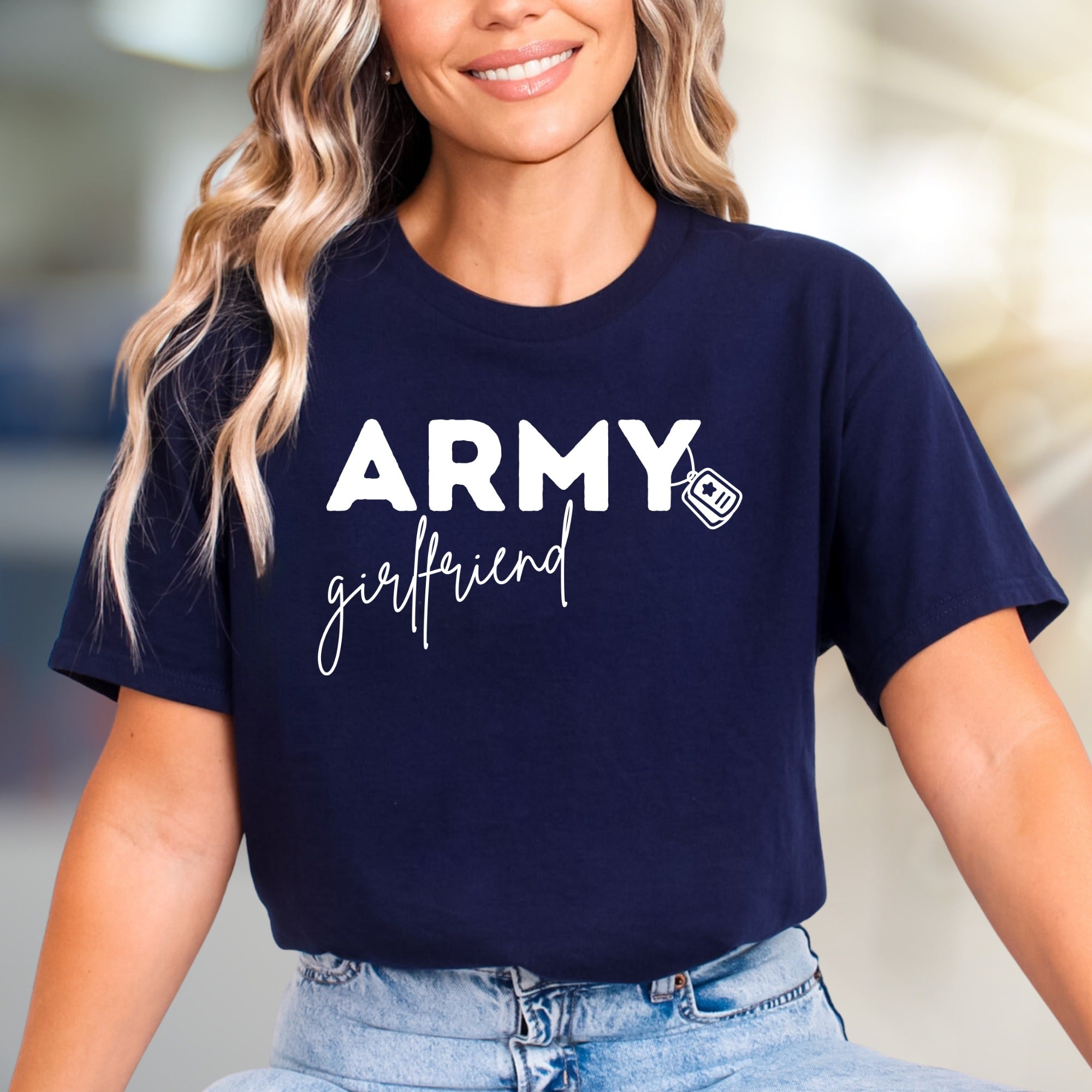 "ARMY girlfriend" Military Love Graphic Tee, a Supportive Style for Partners