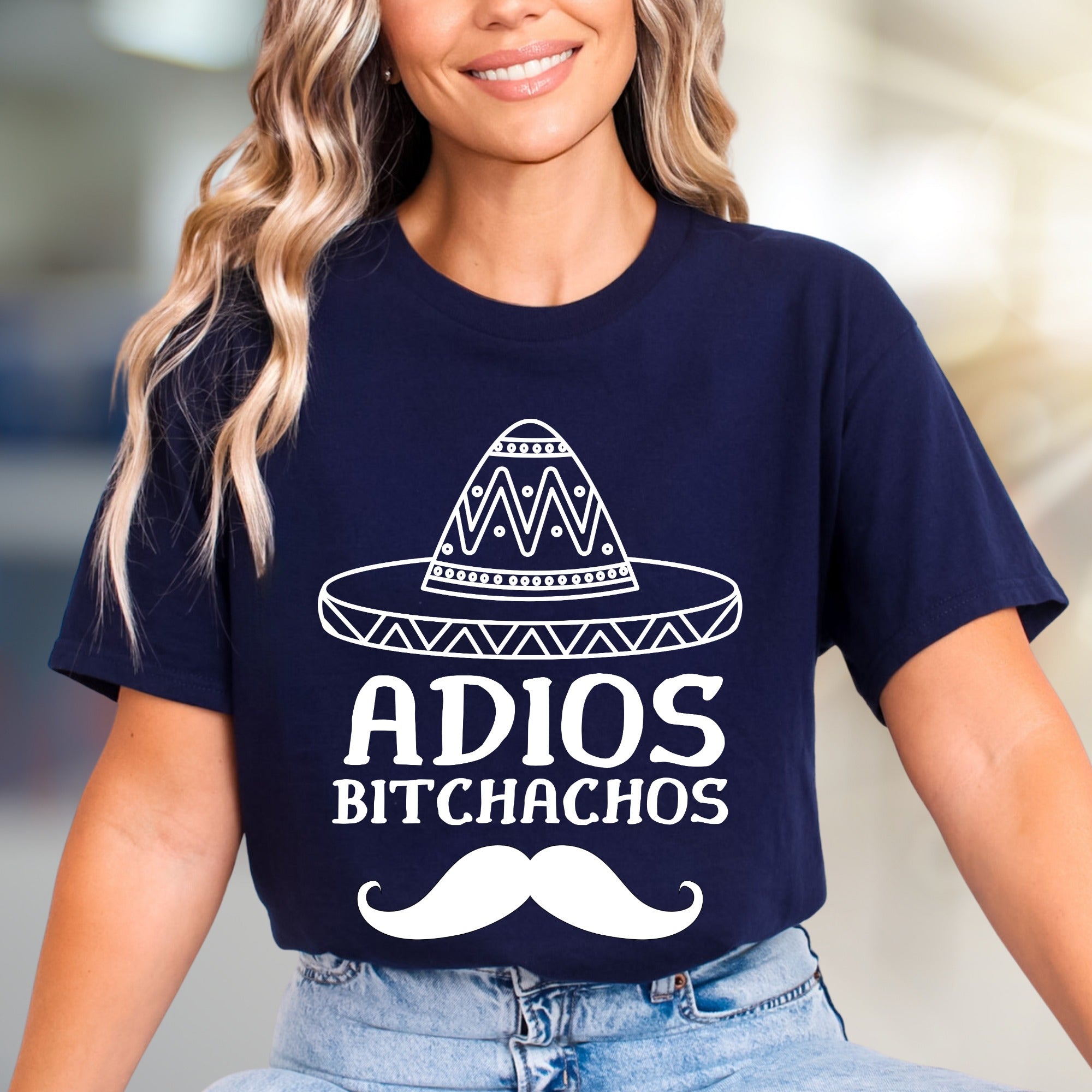 "ADIOS BITCHACHOS" Sombrero Humor Graphic Tee, A Playful Farewell Unisex Tee