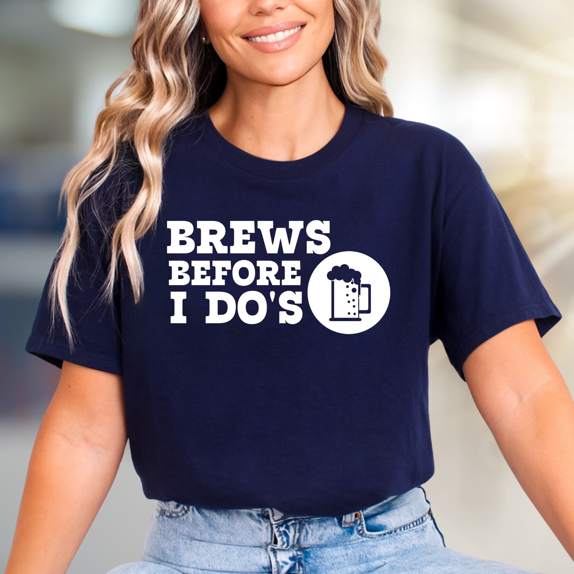 "Brews Before I Do's" Bachelor Party Graphic Tee, a Funny Celebration Pick for Future Grooms