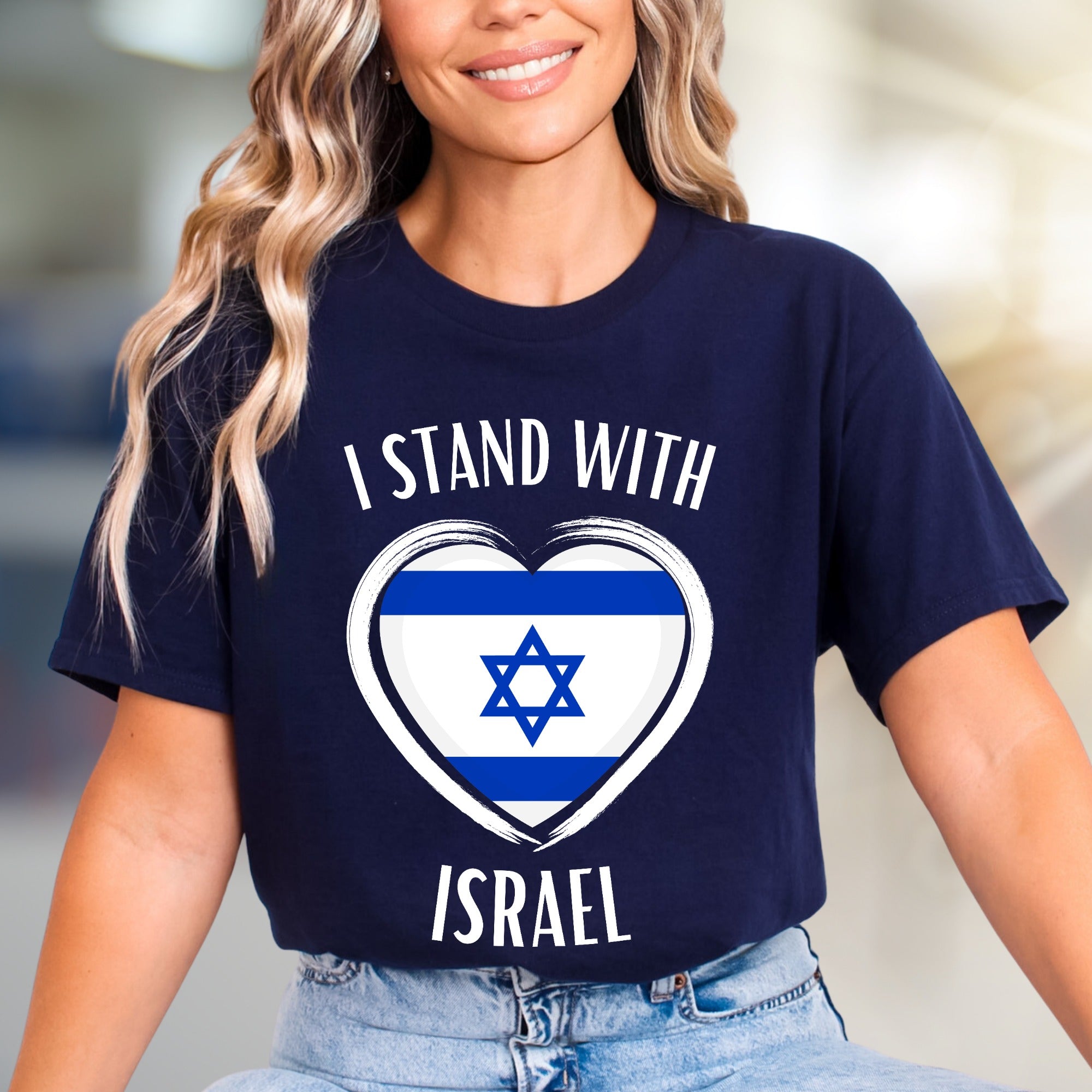 "I Stand With Israel" Patriotic Heart Graphic Tee, A Unity Pick for Supporters