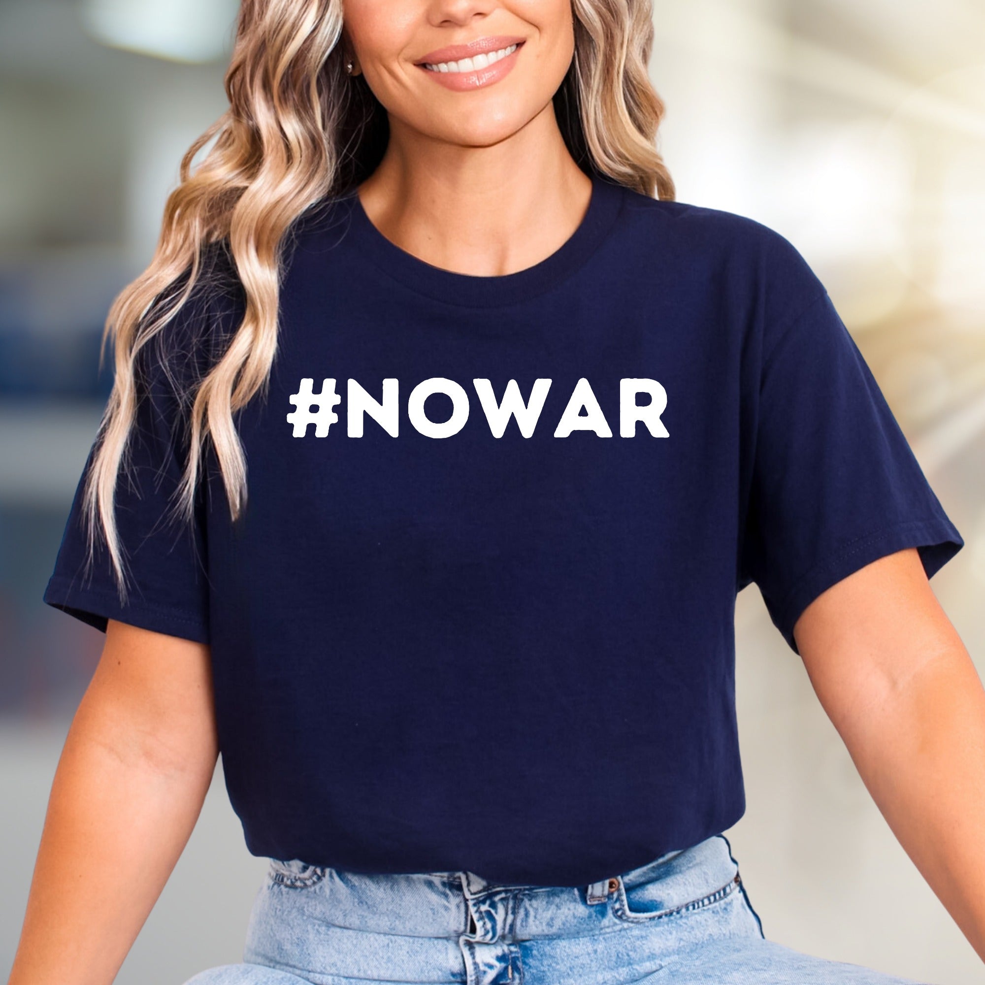 "#NOWAR" Activist Statement Graphic Tee, a Bold Pick for Advocates