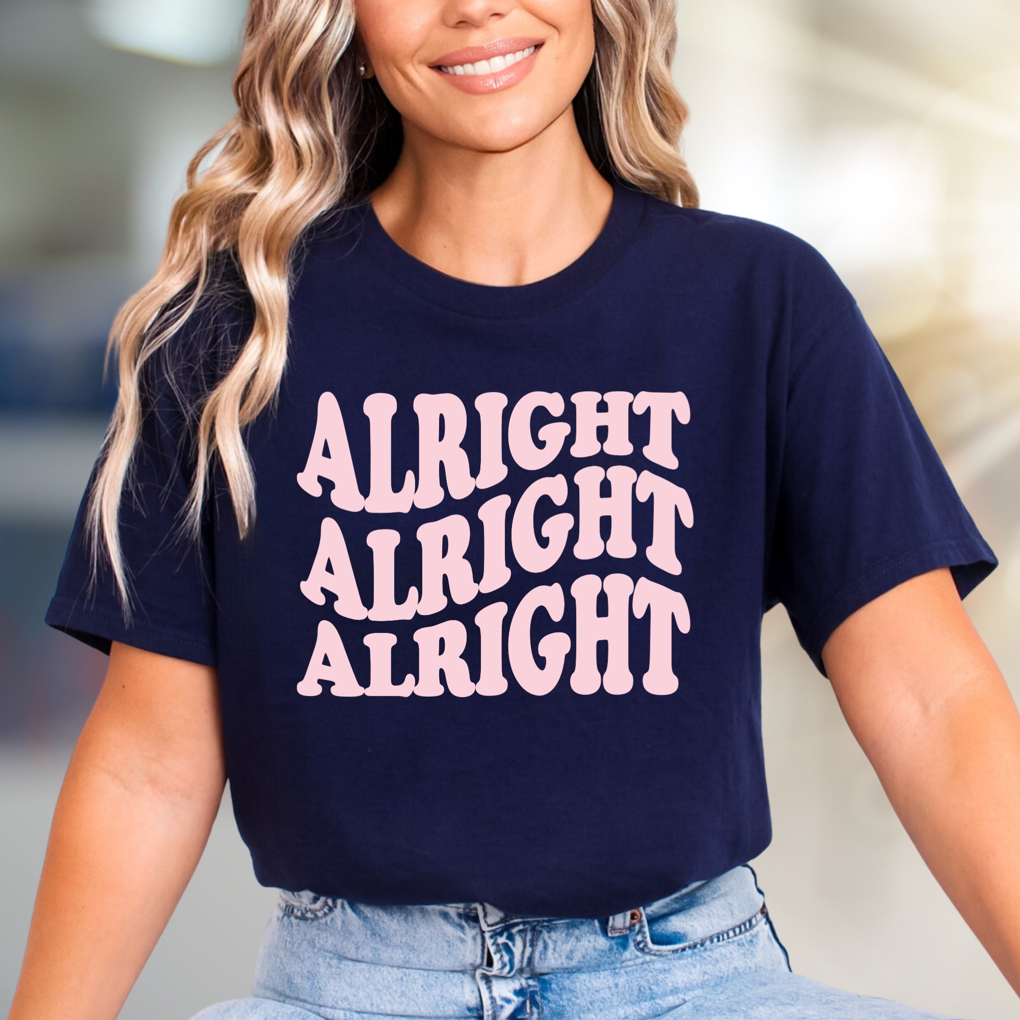 "Alright Alright Alright" Retro Graphic Tee, a 70s Vibe Pick for Laid-Back Souls