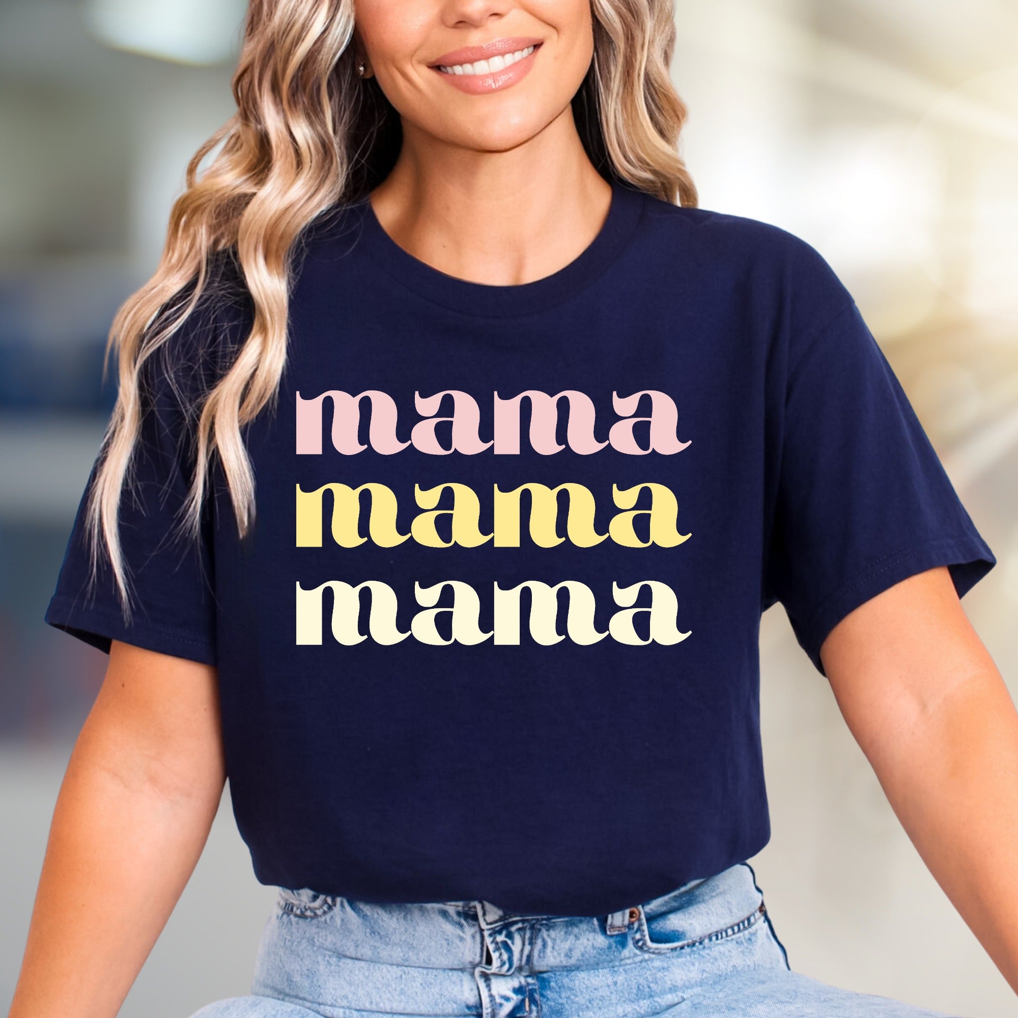 "Mama Mama Mama" Retro Graphic Tee, a Heartfelt Pick for Moms