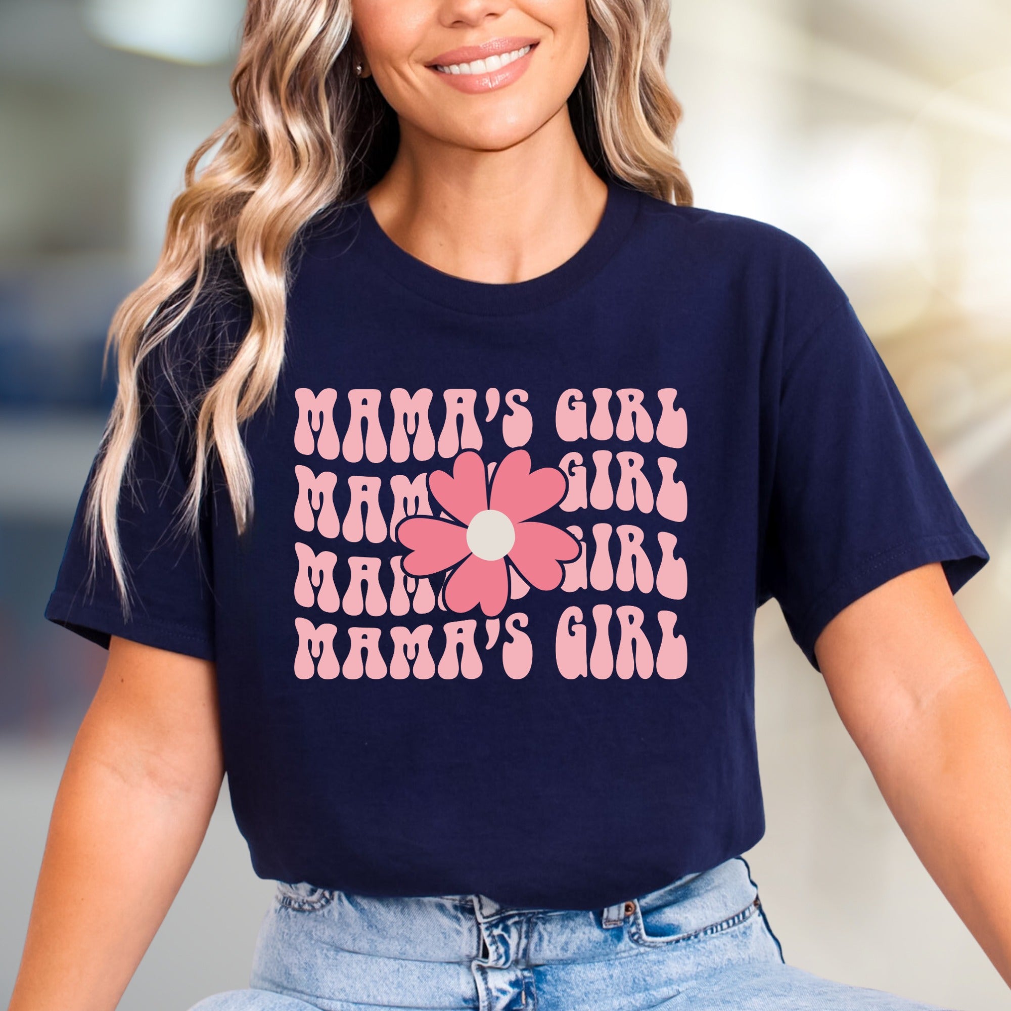 "Mama's Girl" Retro Flower Graphic Tee, a Sweet Statement for Daughters