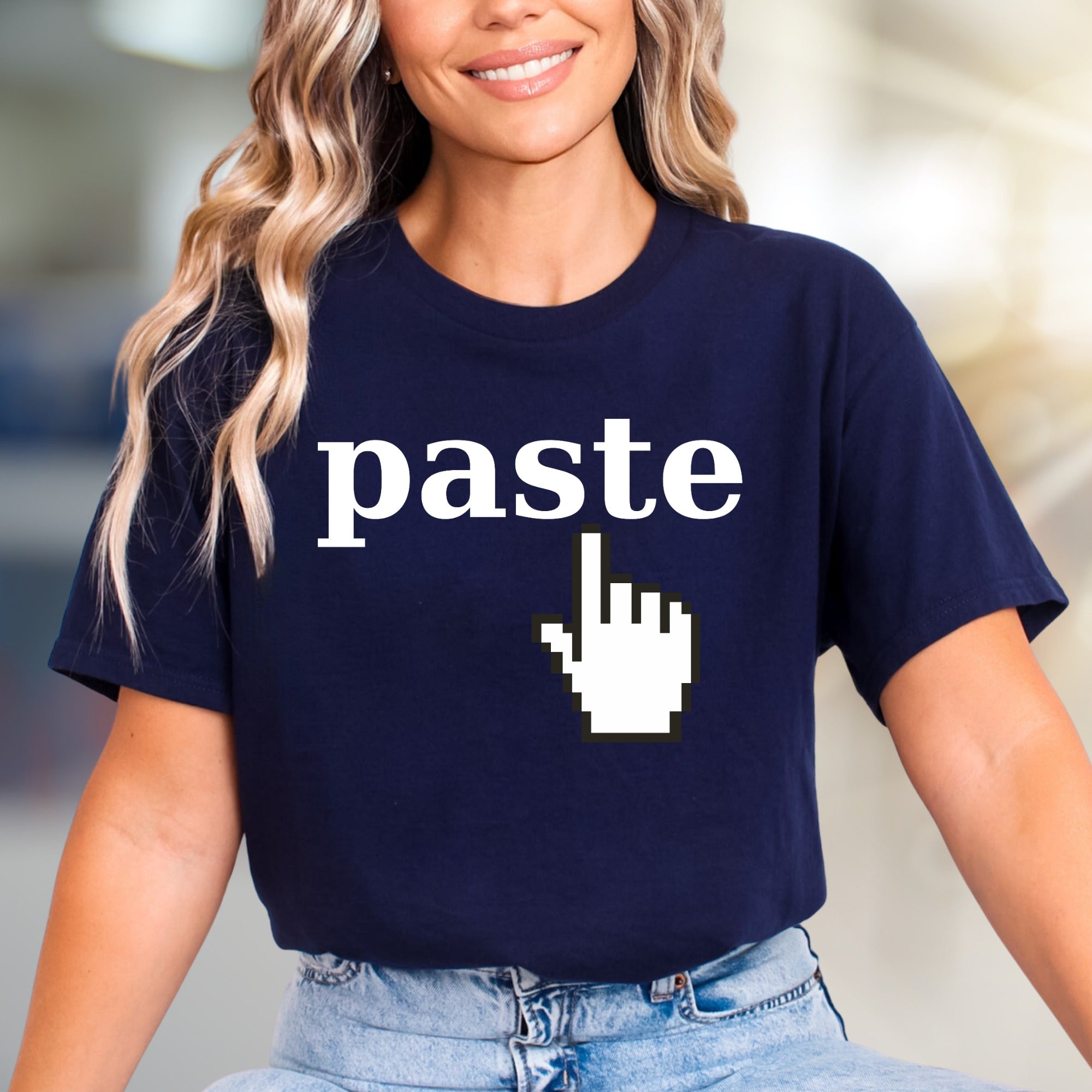 "Paste" Pixel Click Graphic Tee, a Retro Tech Pick for Innovators