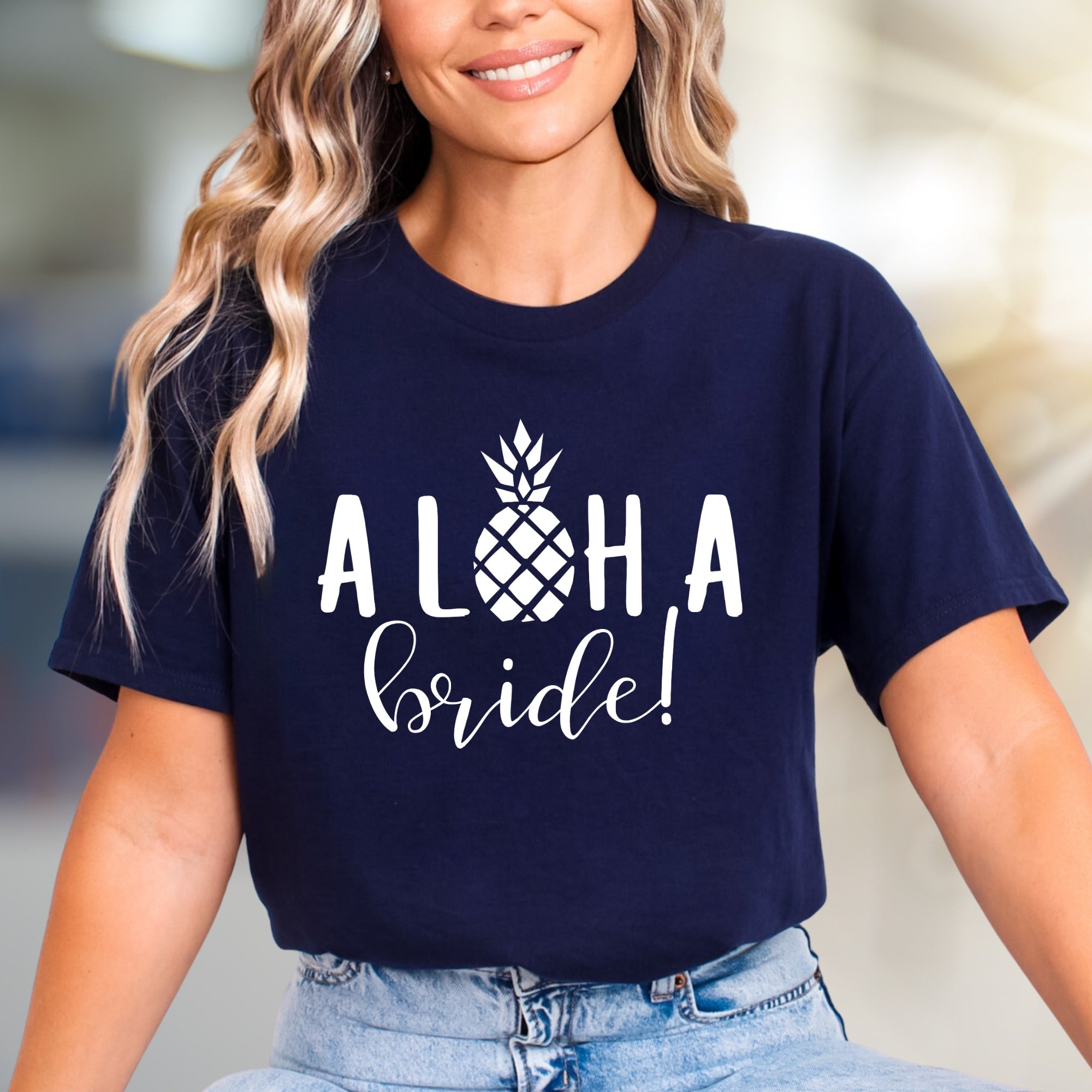 "Aloha Bride!" Pineapple Graphic Tee, a Tropical Pick for Future Wives