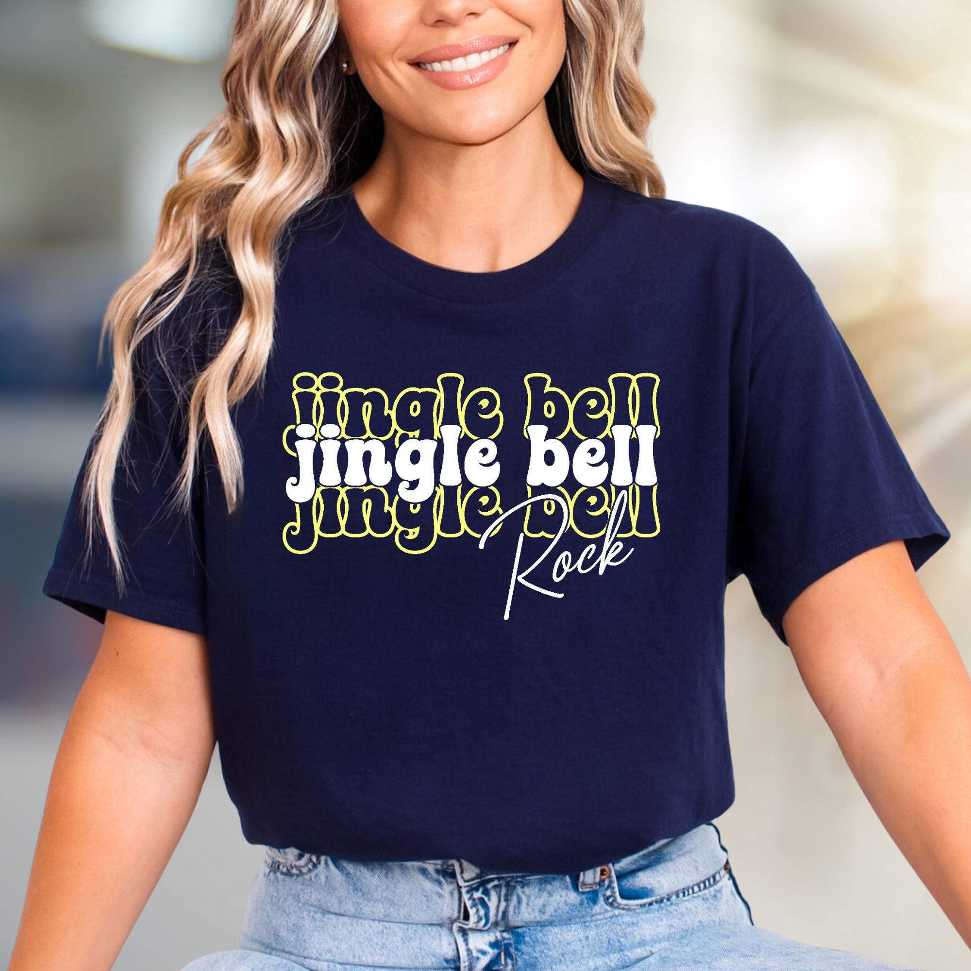"Jingle Bell Rock" Retro Christmas Graphic Tee, a Festive Holiday Pick for Music Lovers