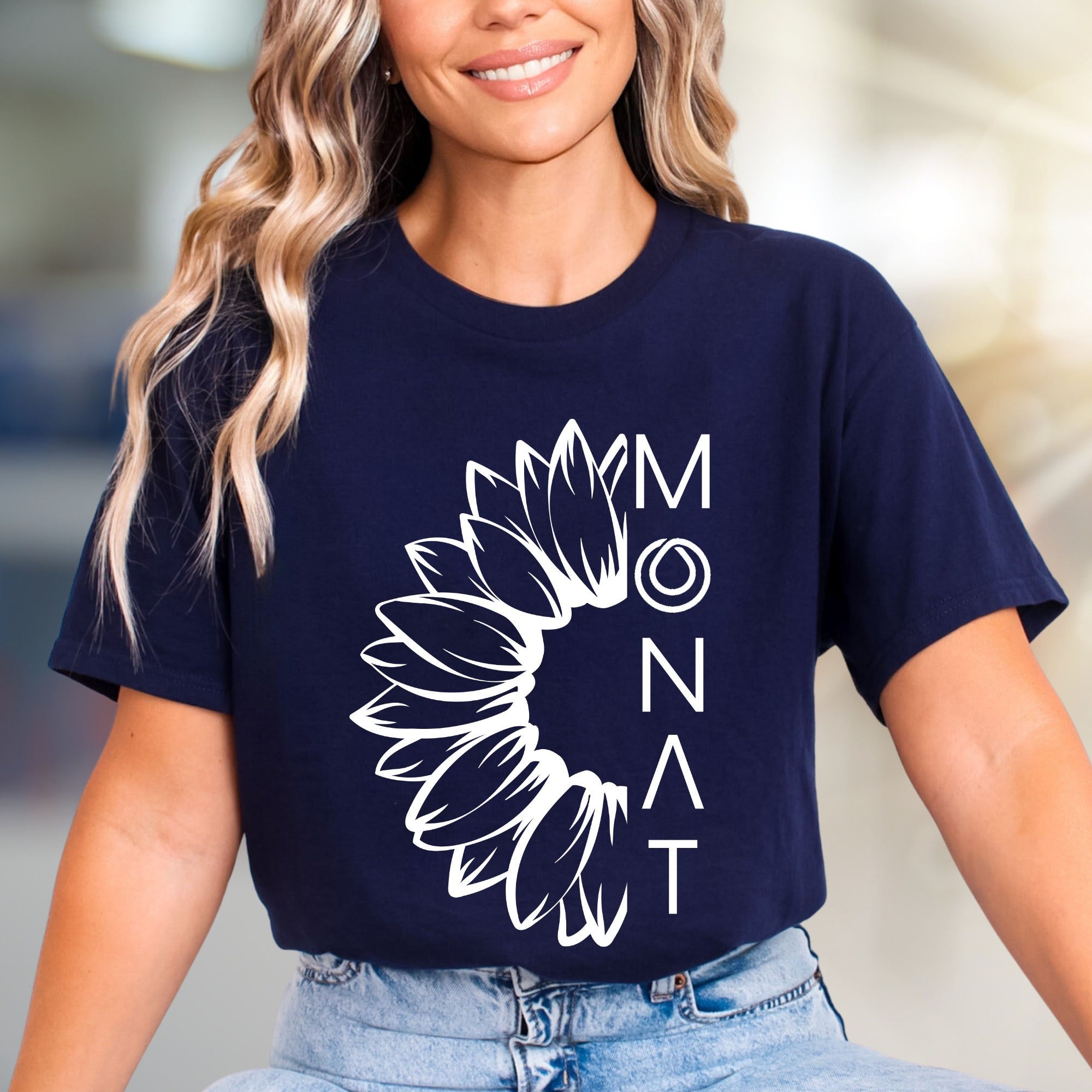 MONAT Sunflower Graphic Tee, A Botanical Statement T-Shirt for Wellness Advocates