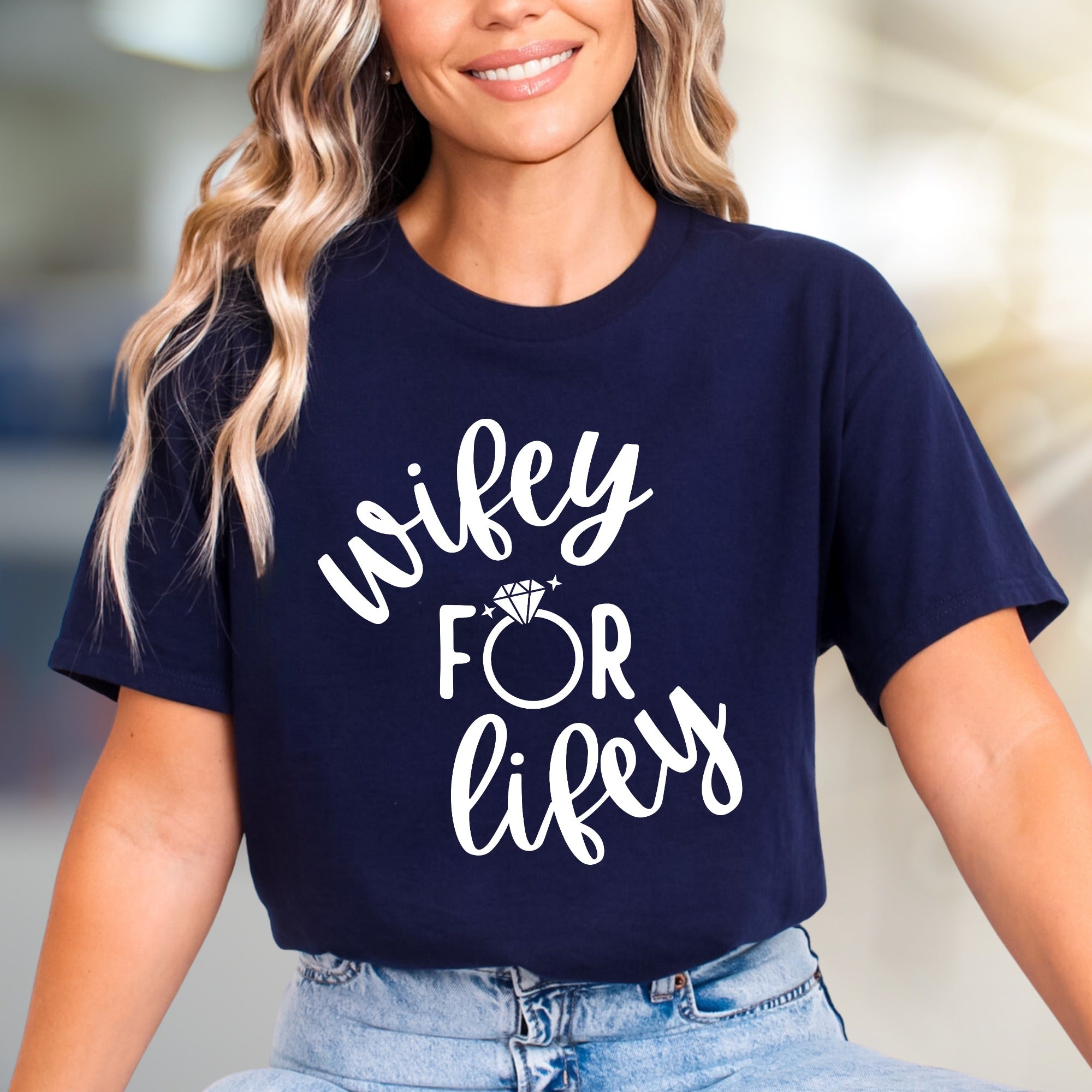 "Wifey For Lifey" Engagement Ring Graphic Tee, a Bridal Shower Pick for Future Wives