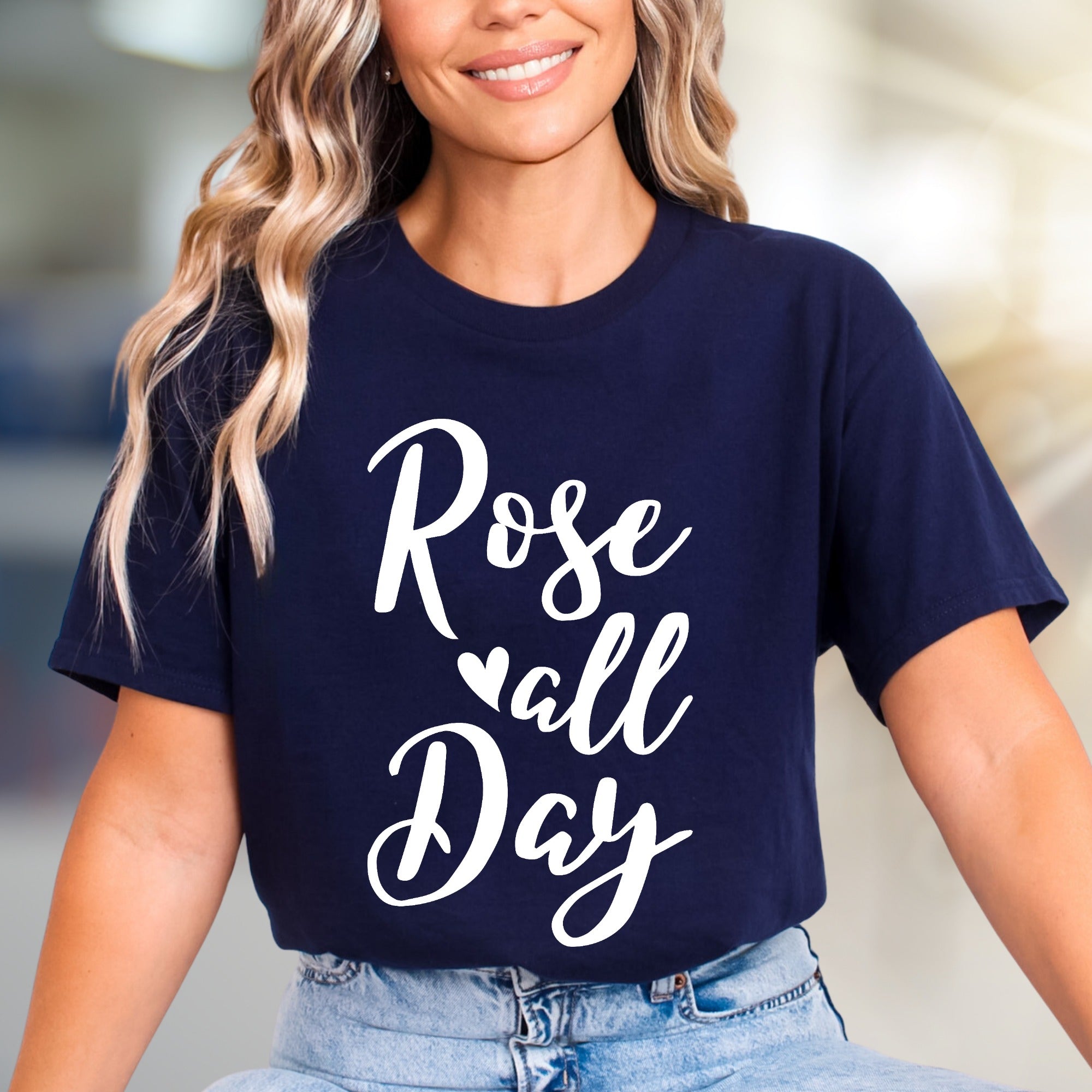 "Rose All Day" Wine Lover Graphic Tee, a Chic Lifestyle Pick for Enthusiasts